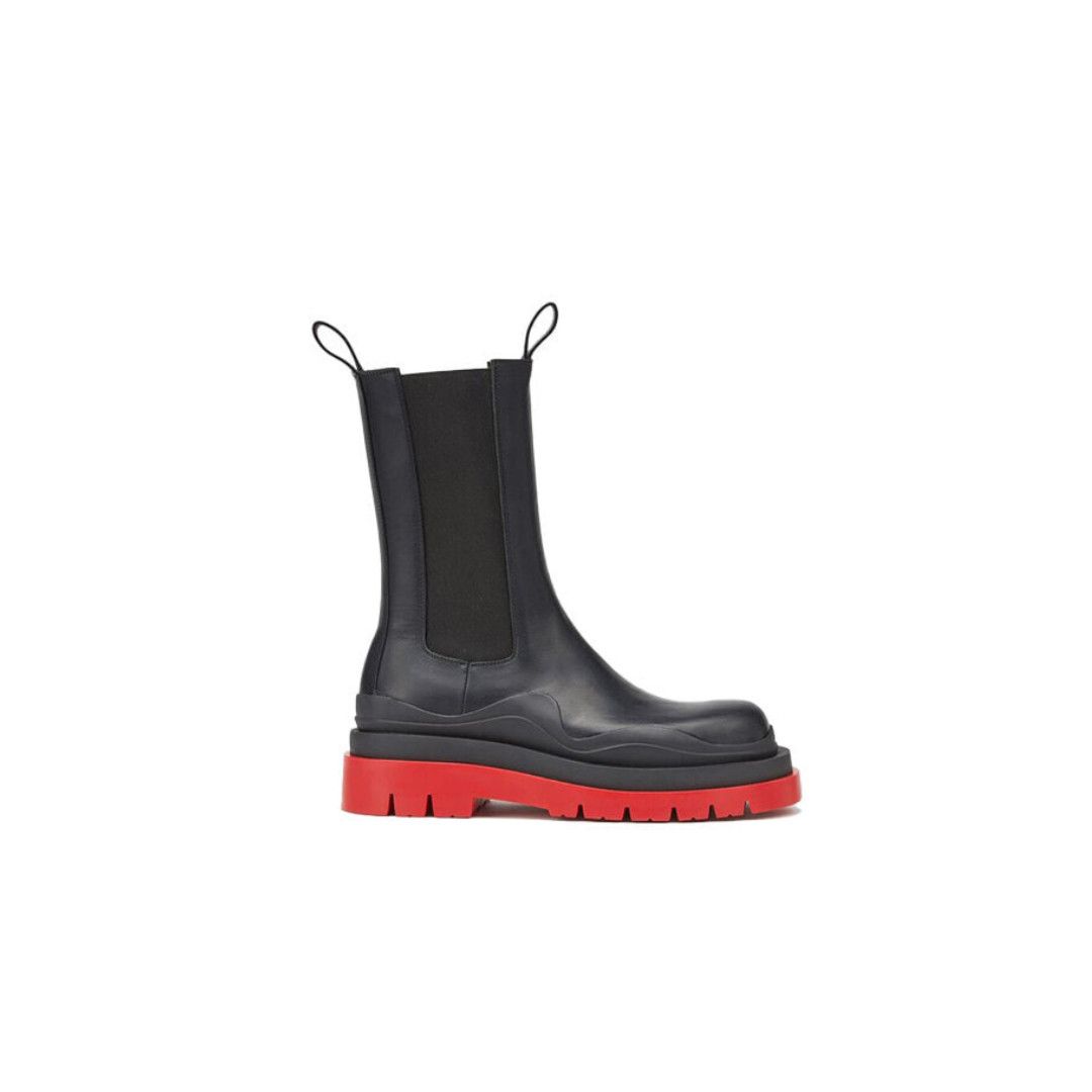 Bottega Veneta o1n1vont1224 Tire Chelsea Boots in Black/Red Size US 11 / IT 41 - 1 Thumbnail