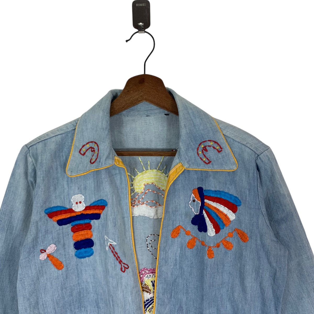Handmade × Vintage VINTAGE HANDMADE EMBROIDERY LOGO DENIM JACKET Size US S / EU 44-46 / 1 - 5 Thumbnail