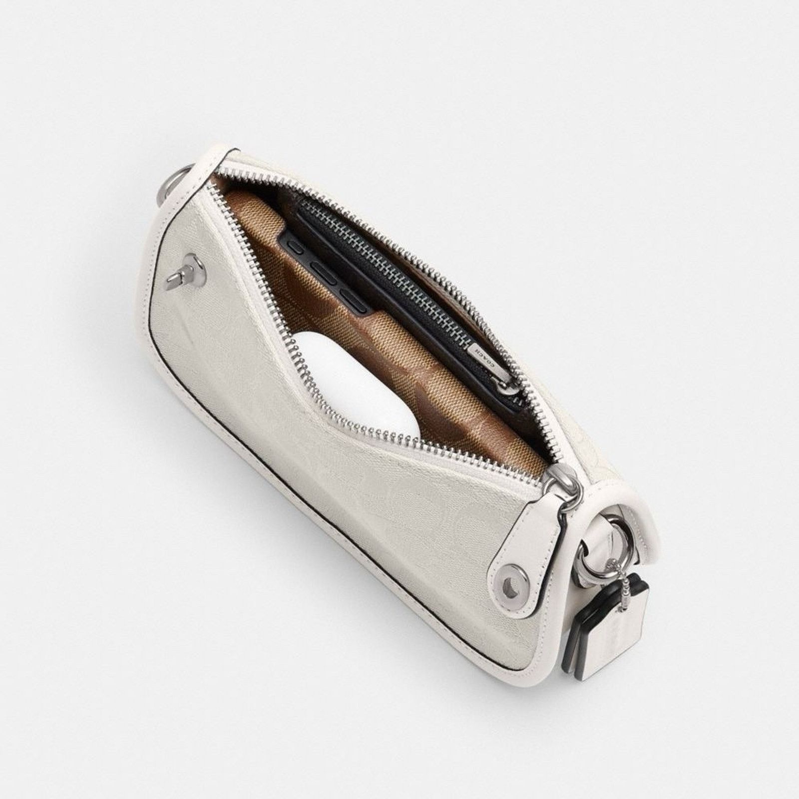 Coach NWT Coach Signature Swinger 20 Silver/Cloud Chalk can77 Size ONE SIZE - 9 Thumbnail