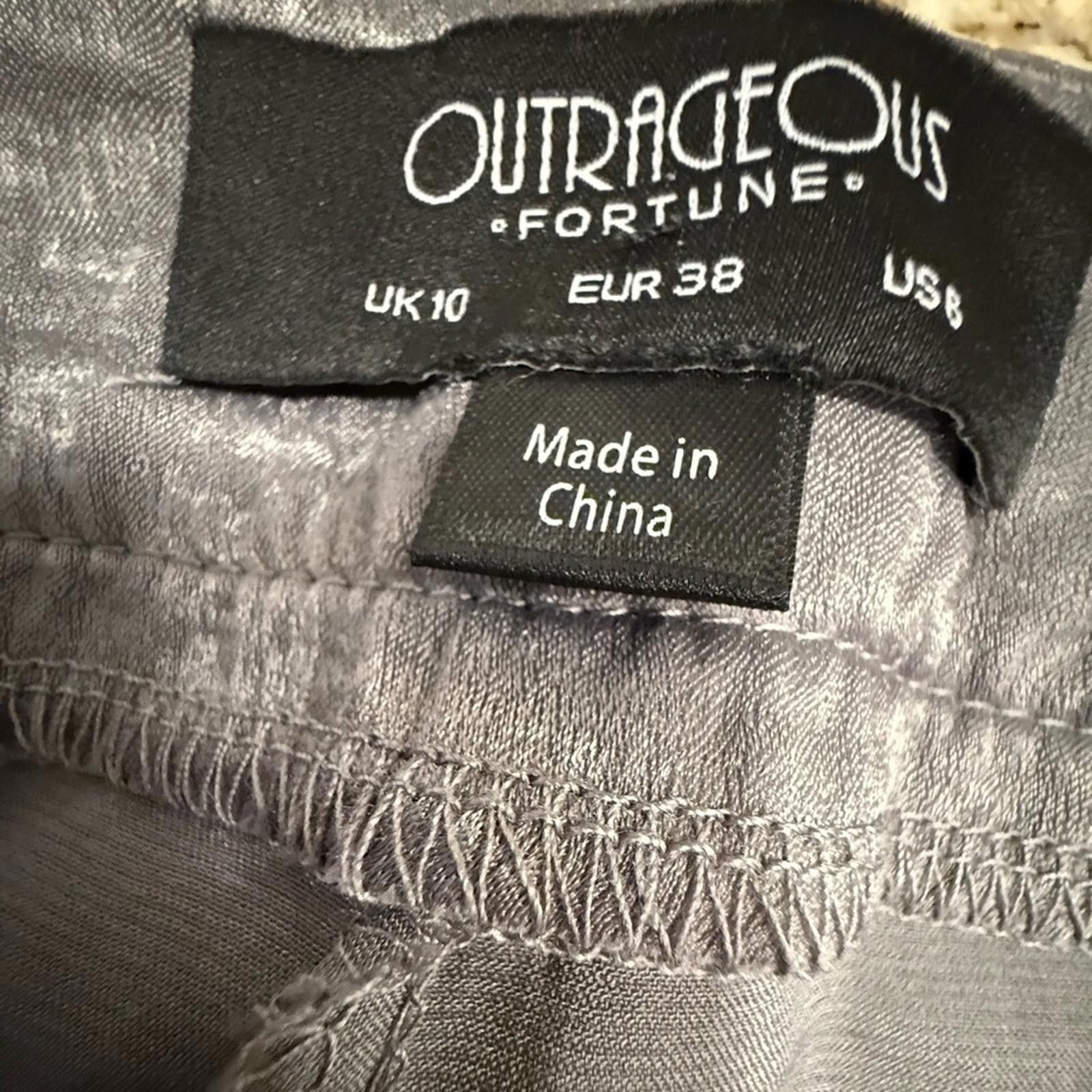 Other Outrageous Fortune shimmery silver wide leg dress pants SZ 8 Size 30" / US 8 / IT 44 - 4 Thumbnail