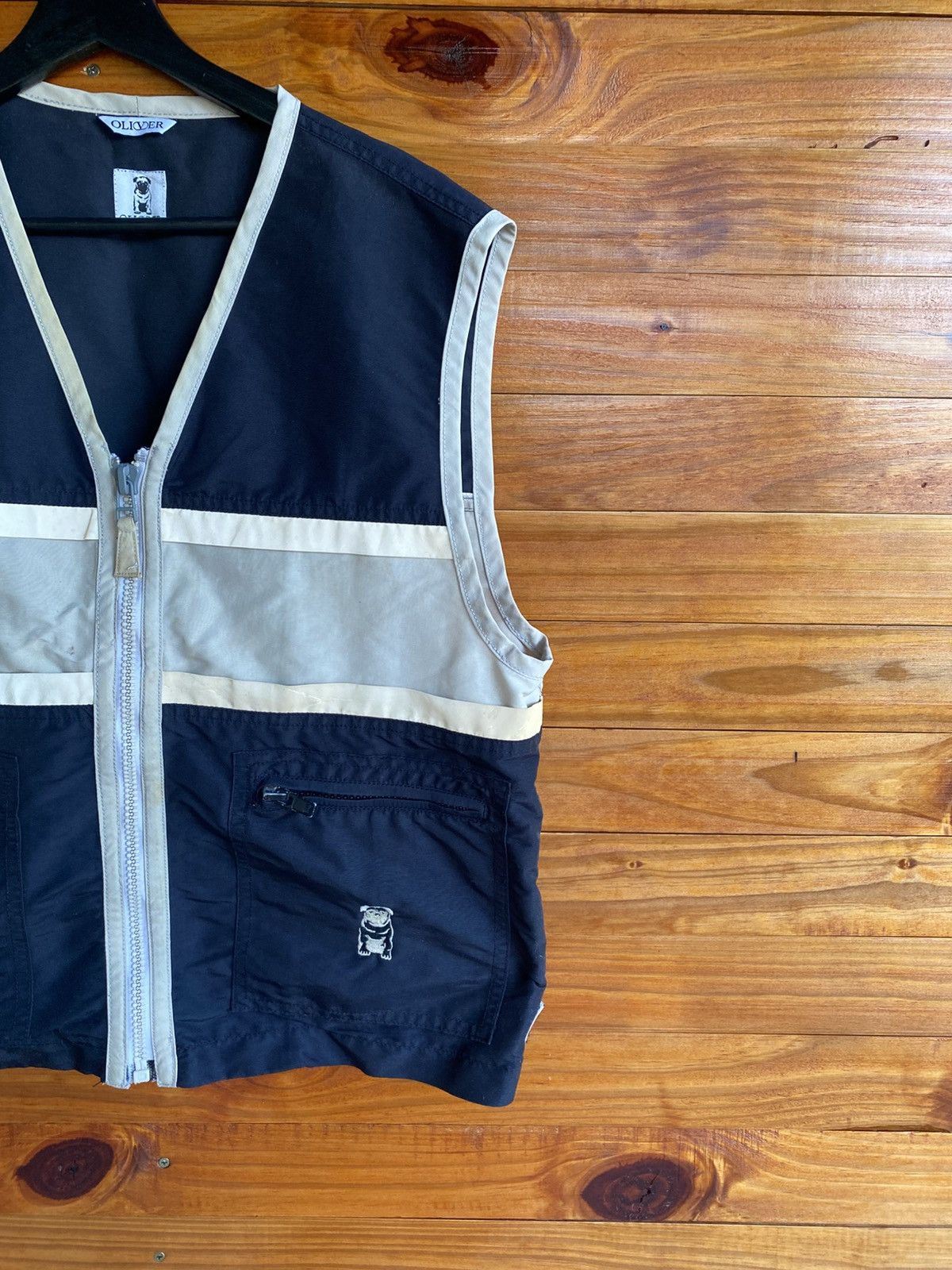 s.Oliver Vintage Oliver Two-Tone Utility Vest Black Beige – Unisex Size US M / EU 48-50 / 2 - 6 Thumbnail