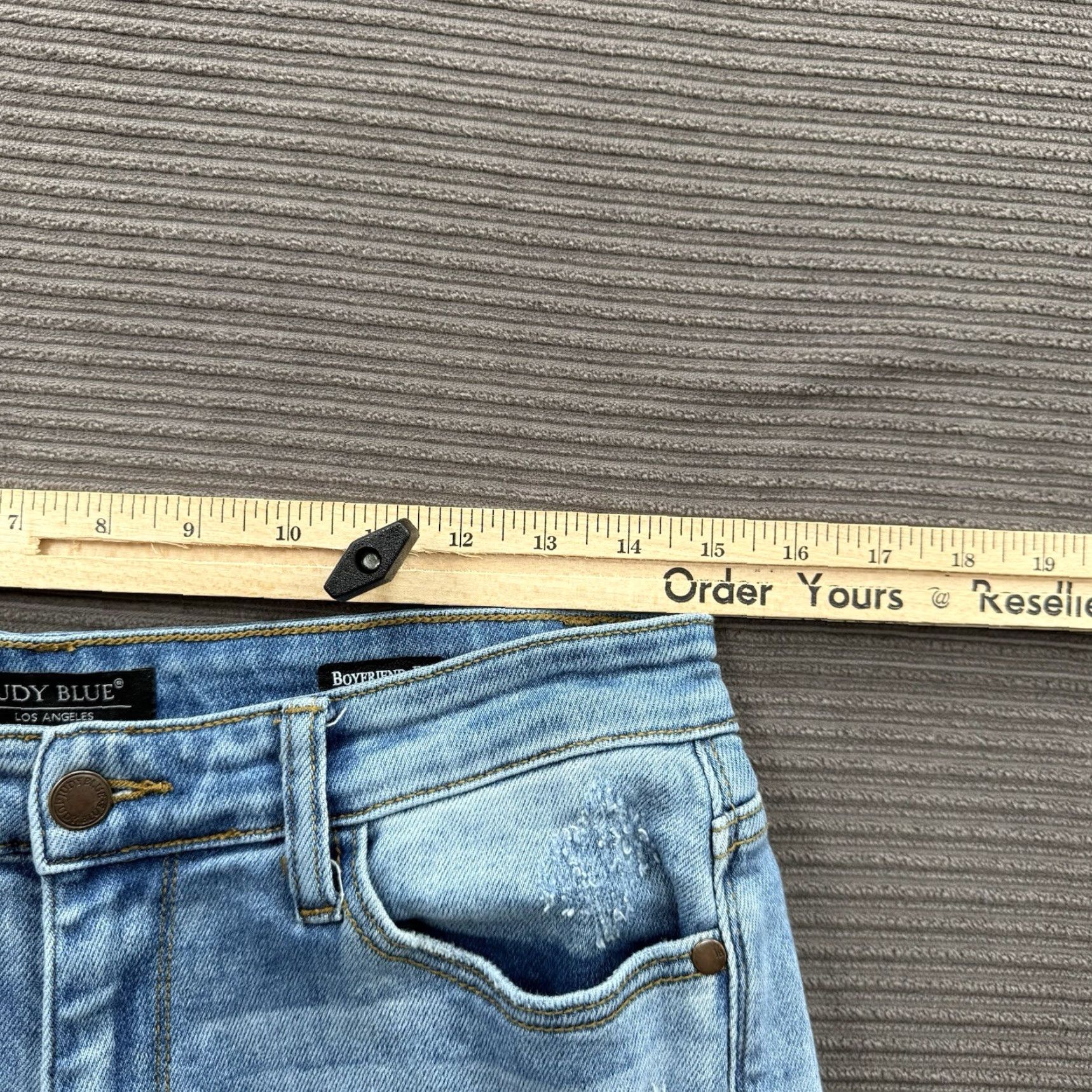 Vintage Judy Blue Jeans Women 28 Blue Cotton Denim High Rise Boyfriend Fit Comfort Stretch Regular Inseam 27 Size 28" / US 6 / IT 42 - 5 Thumbnail