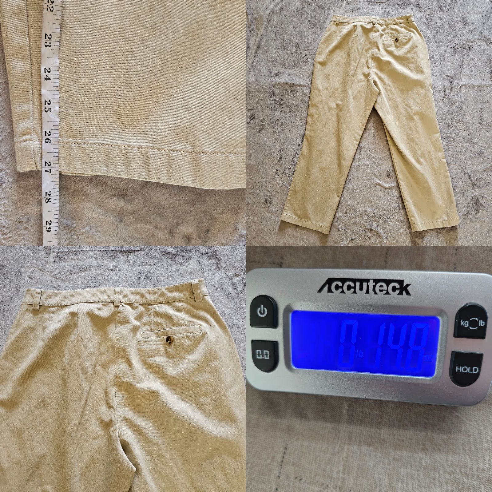 Vintage LL Bean Pant Slacks Women Size 16 Beige Tan High Rise Flat Front Zip Closure Dress Pants Classic Straight Size 38" / US 16 / IT 52 - 8 Thumbnail