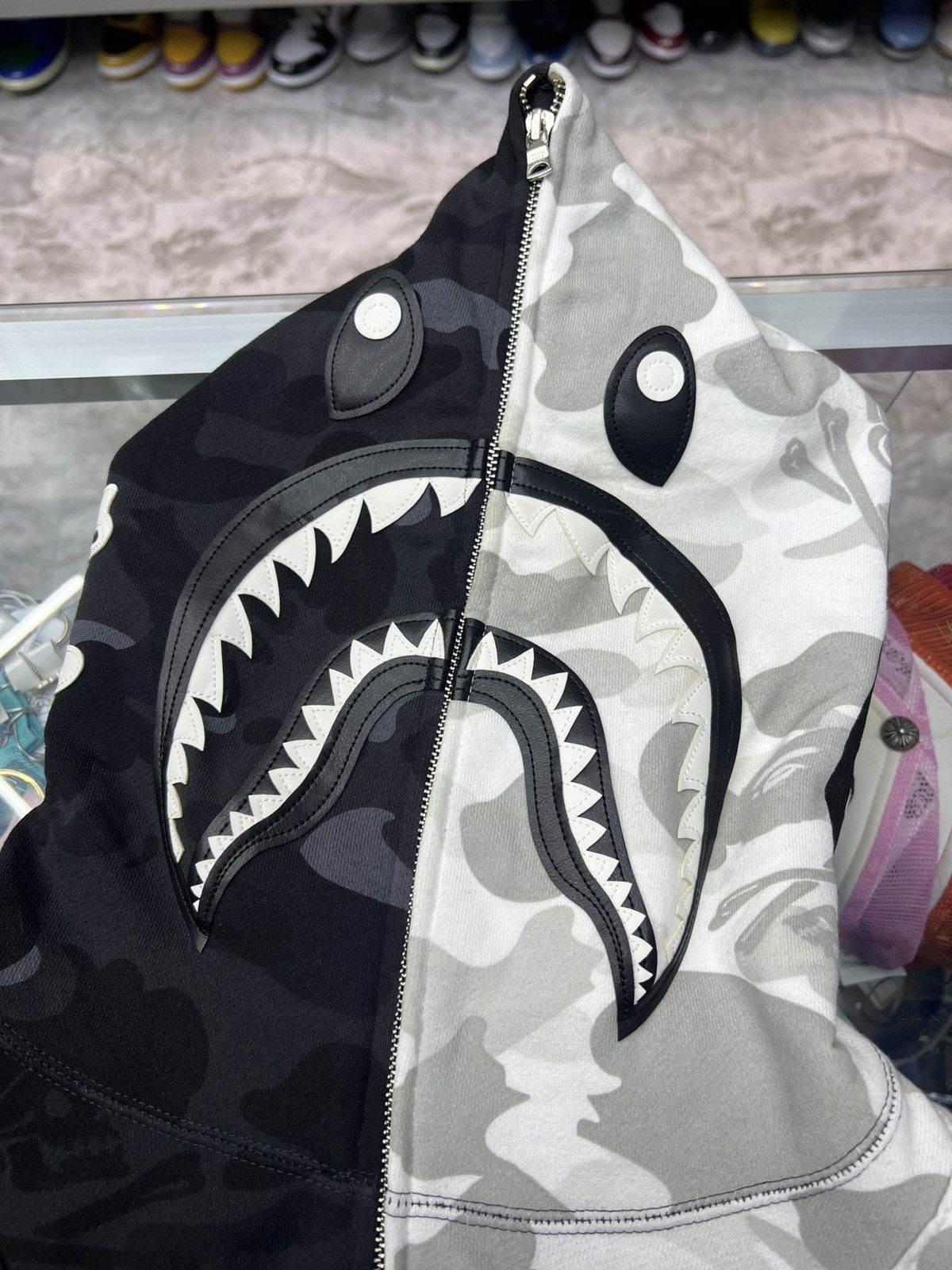 Bape Bape x NEIGHBORHOOD Split Camo Shark Hoodie Size US XL / EU 56 / 4 - 20 Thumbnail