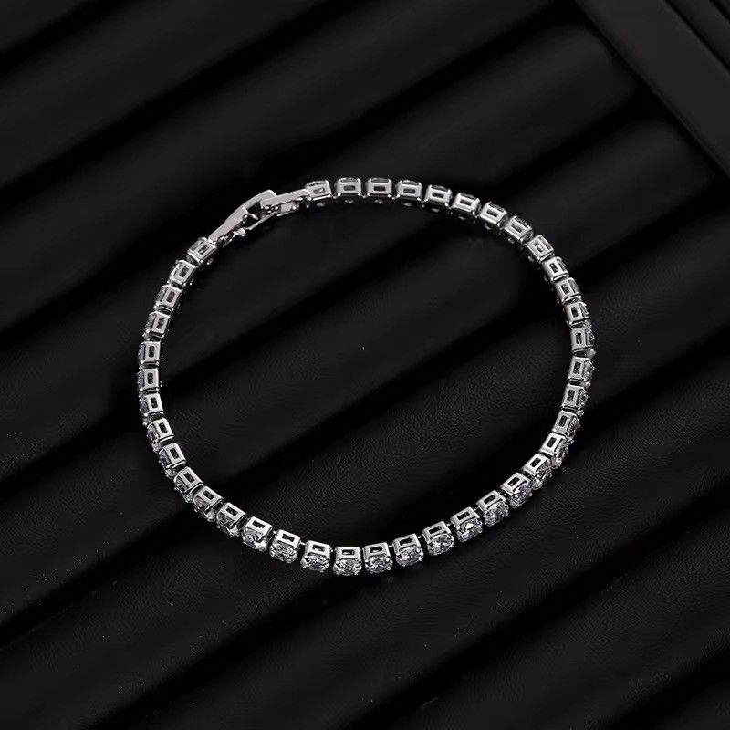 Jewelry Cubic Zirconia Crystal Tennis Bracelet Rhinestone Chain Size ONE SIZE - 5 Thumbnail
