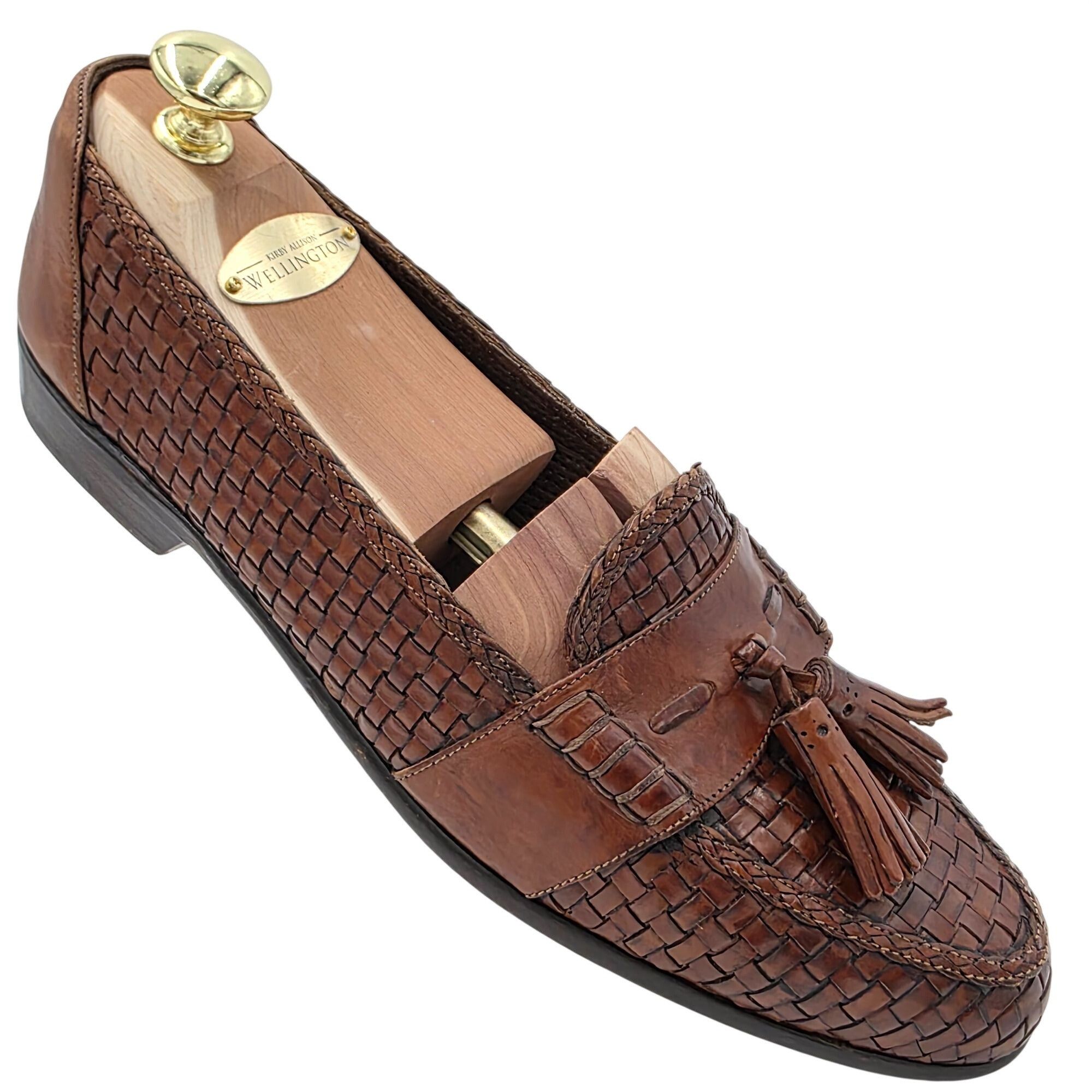 Bragano Vintage Bragano Cole Haan Brown Leather Woven Tassel Loafers Size US 9 / EU 42 - 1 Thumbnail