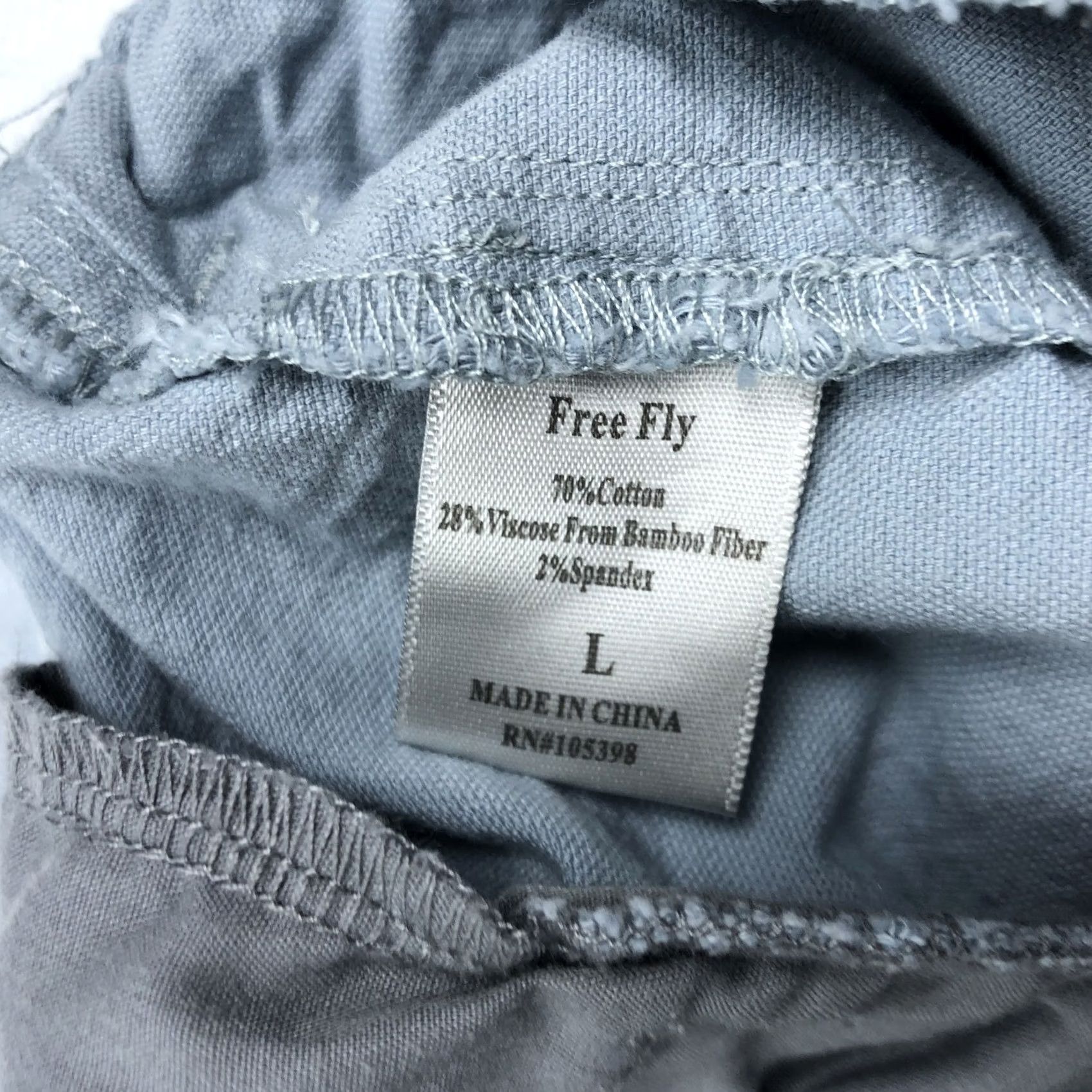 Vintage Free Fly Men's Light Blue Shorts L Canvas Stretch Elastic Waist Casual Activewear 32-36 in Waist Size US 33 - 7 Thumbnail