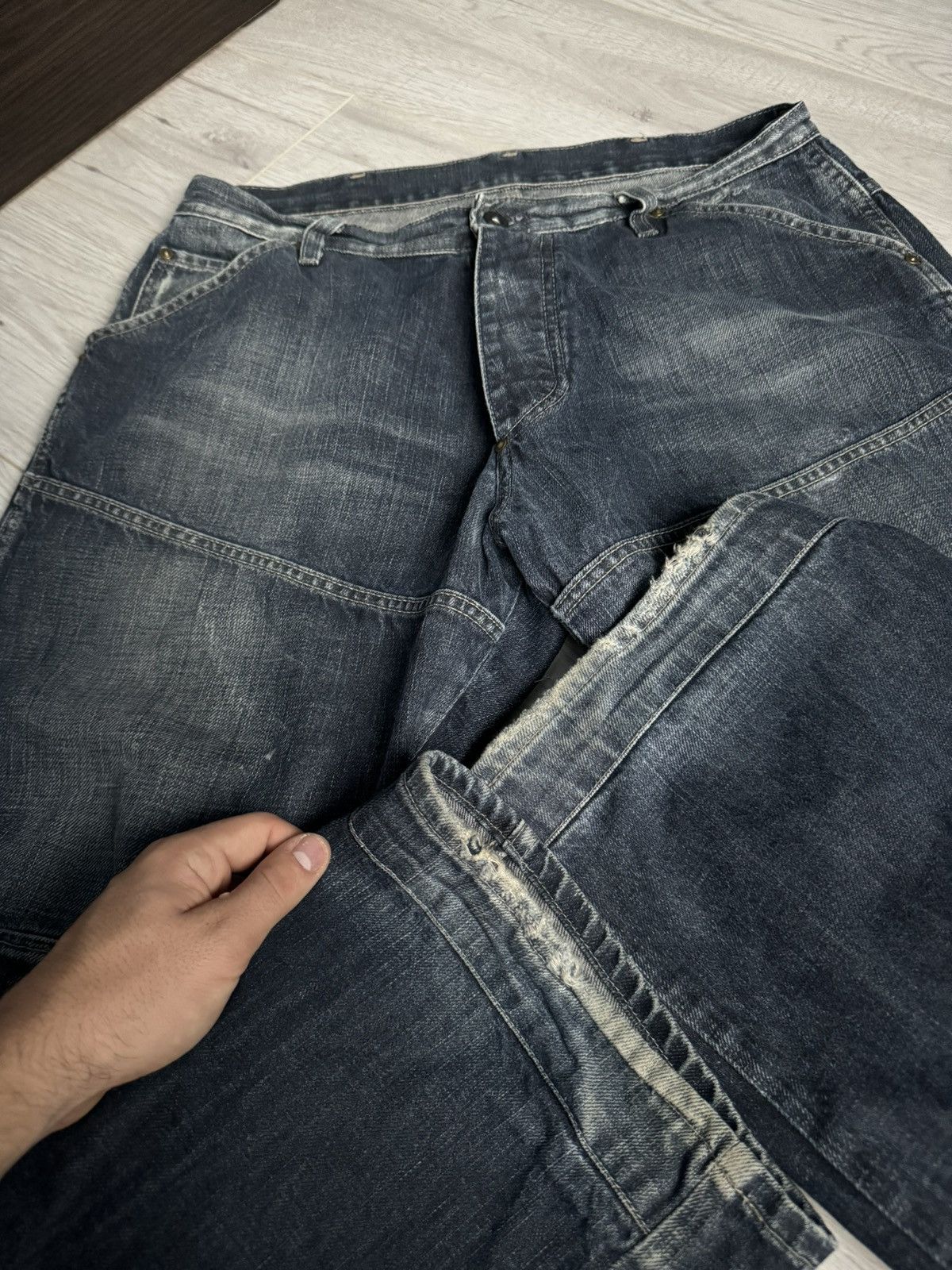G-Star × Japanese Brand Vintage jeans G Star Raw made in Italy Double knee pants 90s Size US 34 / EU 50 - 6 Thumbnail