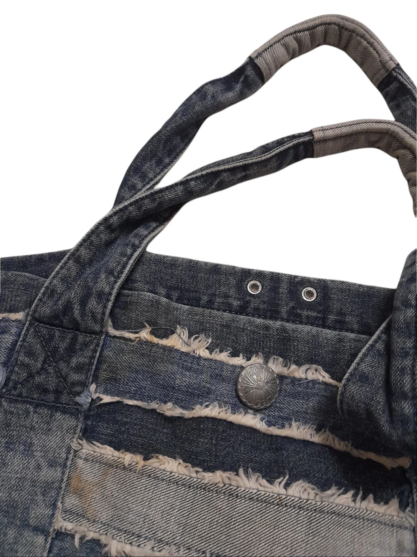 Japanese Brand Bay Flow Japan Flag Denim Tote Bag (D712) Size ONE SIZE - 4 Thumbnail