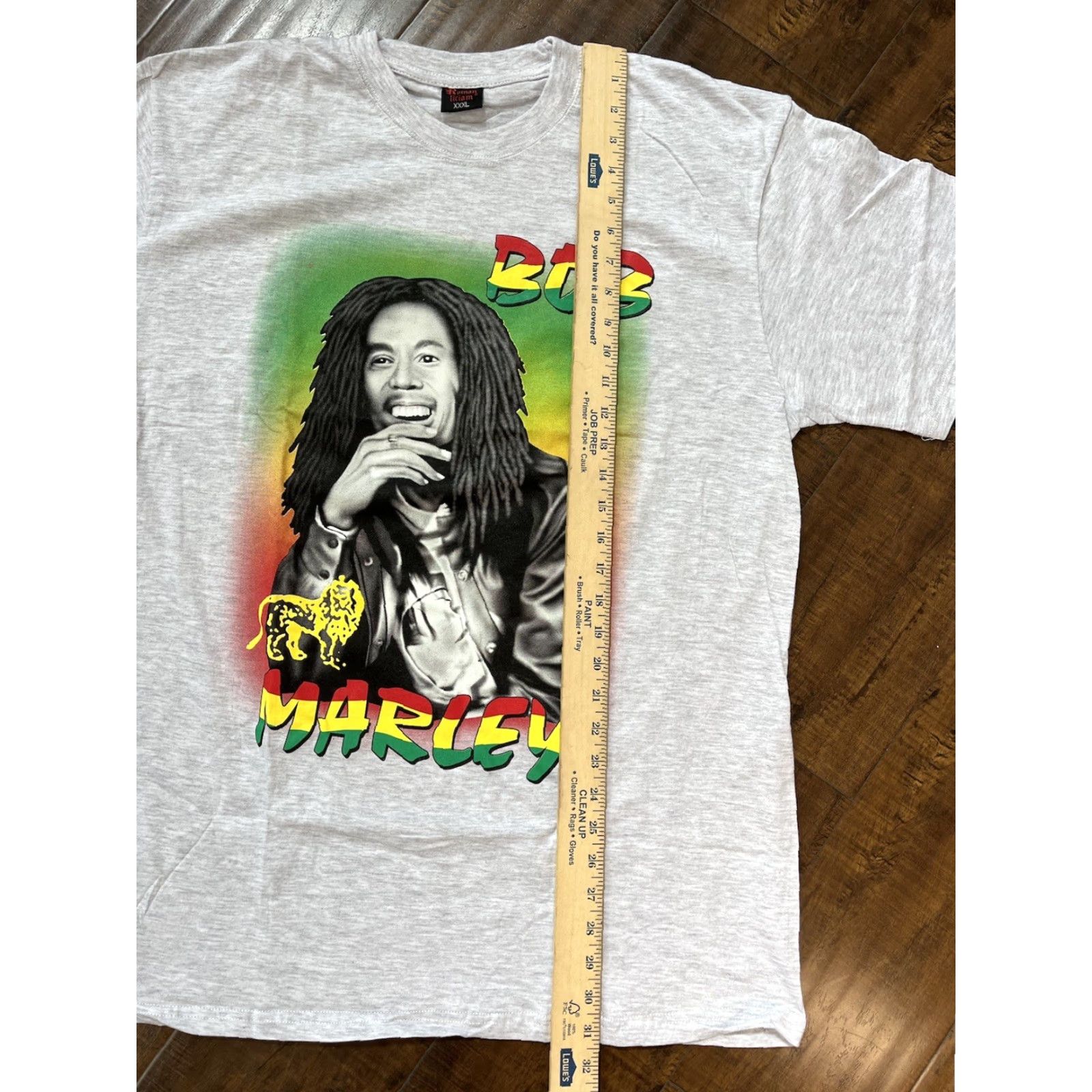 Vintage VINTAGE Bob Marley T-Shirt Roman Tiriam 2XL Gray Short Sleeve Mens Music Reggae Rasta Tee Graphic Print Bohemian Hippie Retro Festival 90s Size US XXL / EU 58 / 5 - 4 Thumbnail