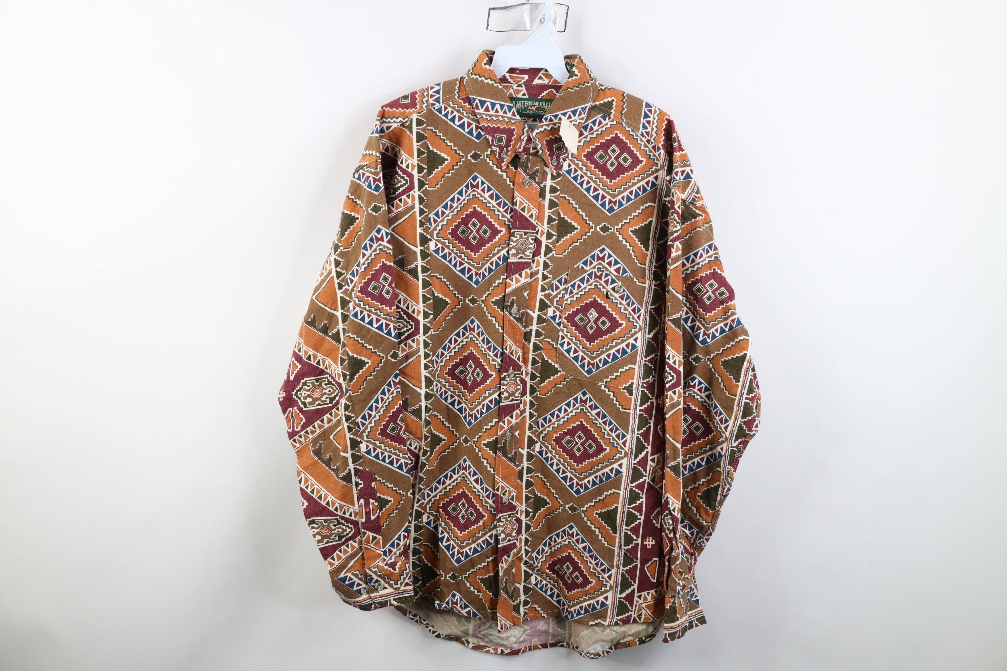 American Eagle Outfitters Deadstock Vintage 90s American Eagle Chamois Button Shirt Size US L / EU 52-54 / 3 - 1 Thumbnail