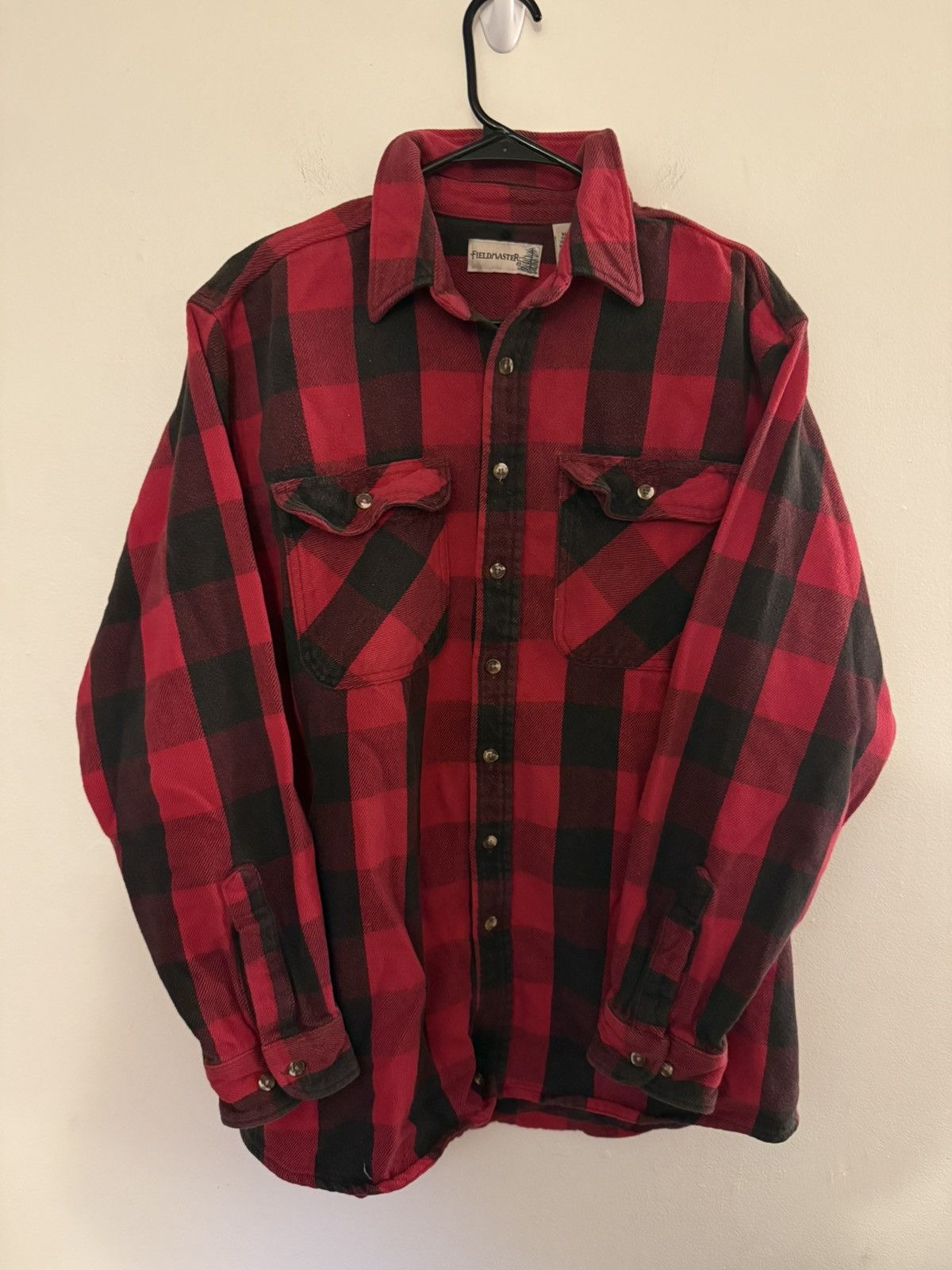 Vintage (XL) BEAUTIFUL FADED VINTAGE Red Flannel Button Up Shirt Size US XL / EU 56 / 4 - 2 Thumbnail