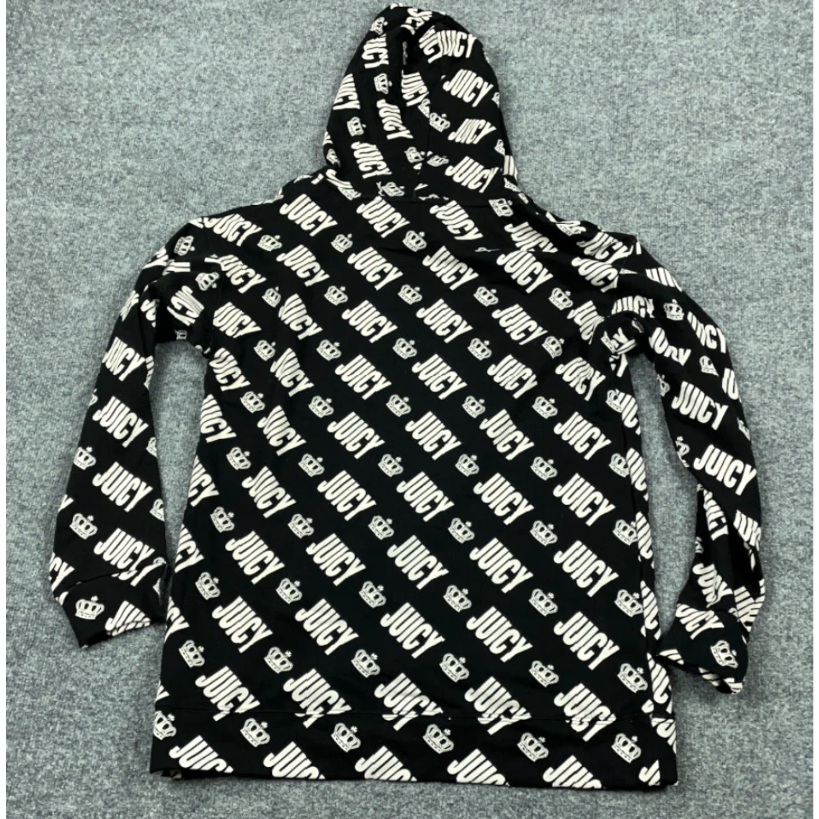 Juicy Couture Juicy Couture Black Velour Hoodie Women's Large 90s Retro Activewear Size L / US 10 / IT 46 - 2 Thumbnail