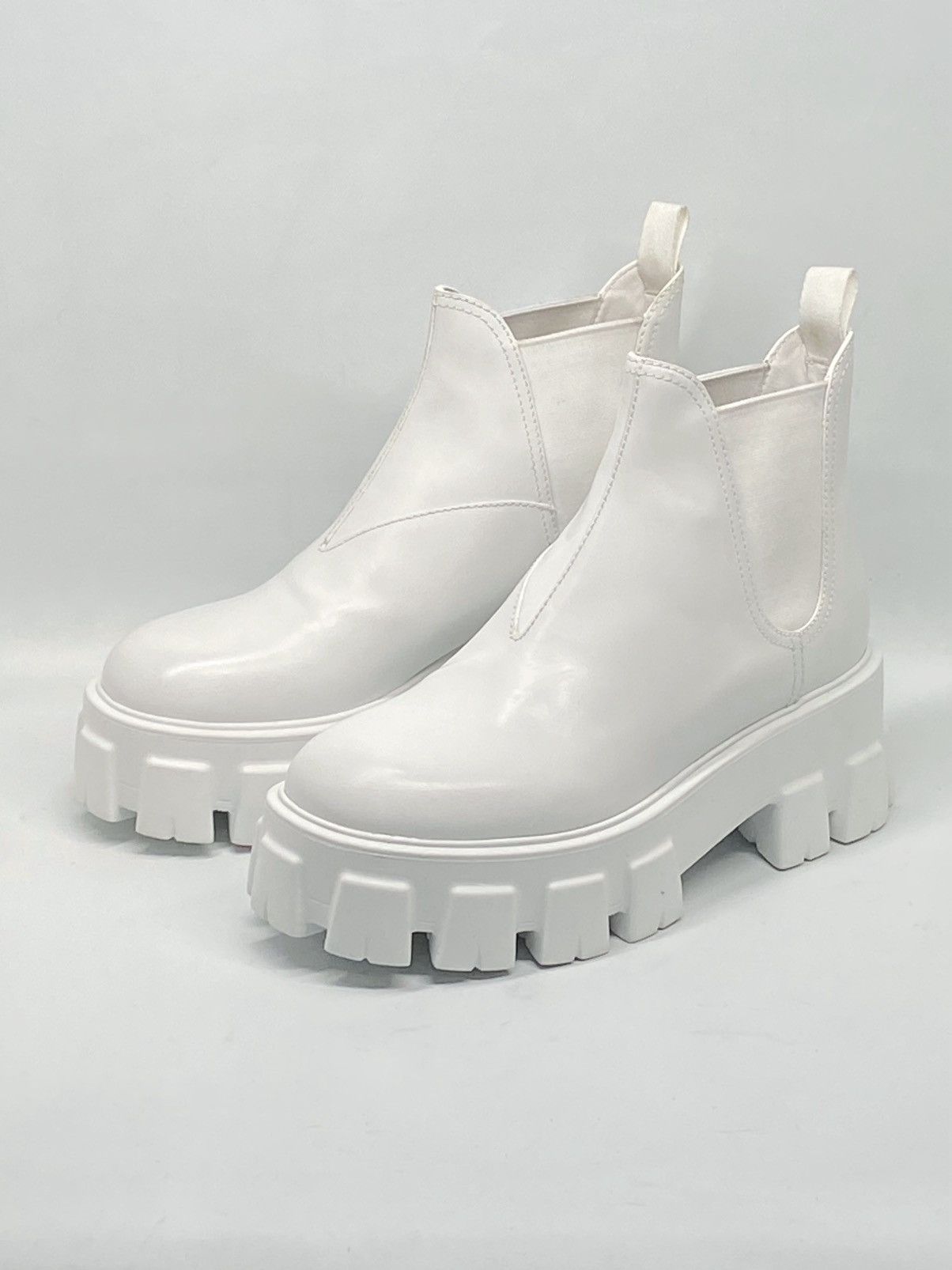 Prada Prada Monolith Leather Lug-Sole Chelsea Boots size 37 Size US 7 / IT 37 - 1 Thumbnail