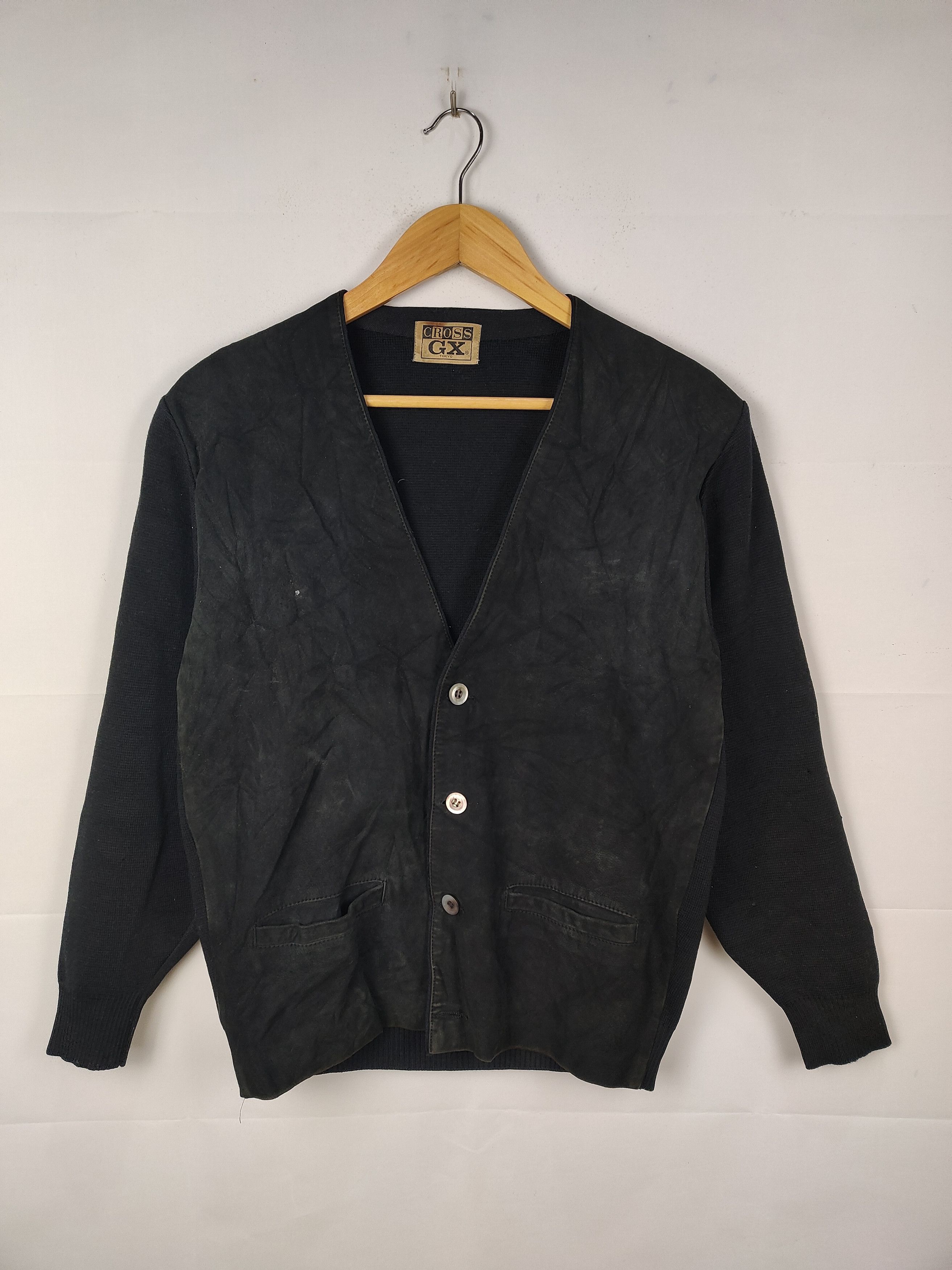 Japanese Brand Cross GX Tokyo Leather Cardigan Jacket Size US M / EU 48-50 / 2 - 1 Thumbnail
