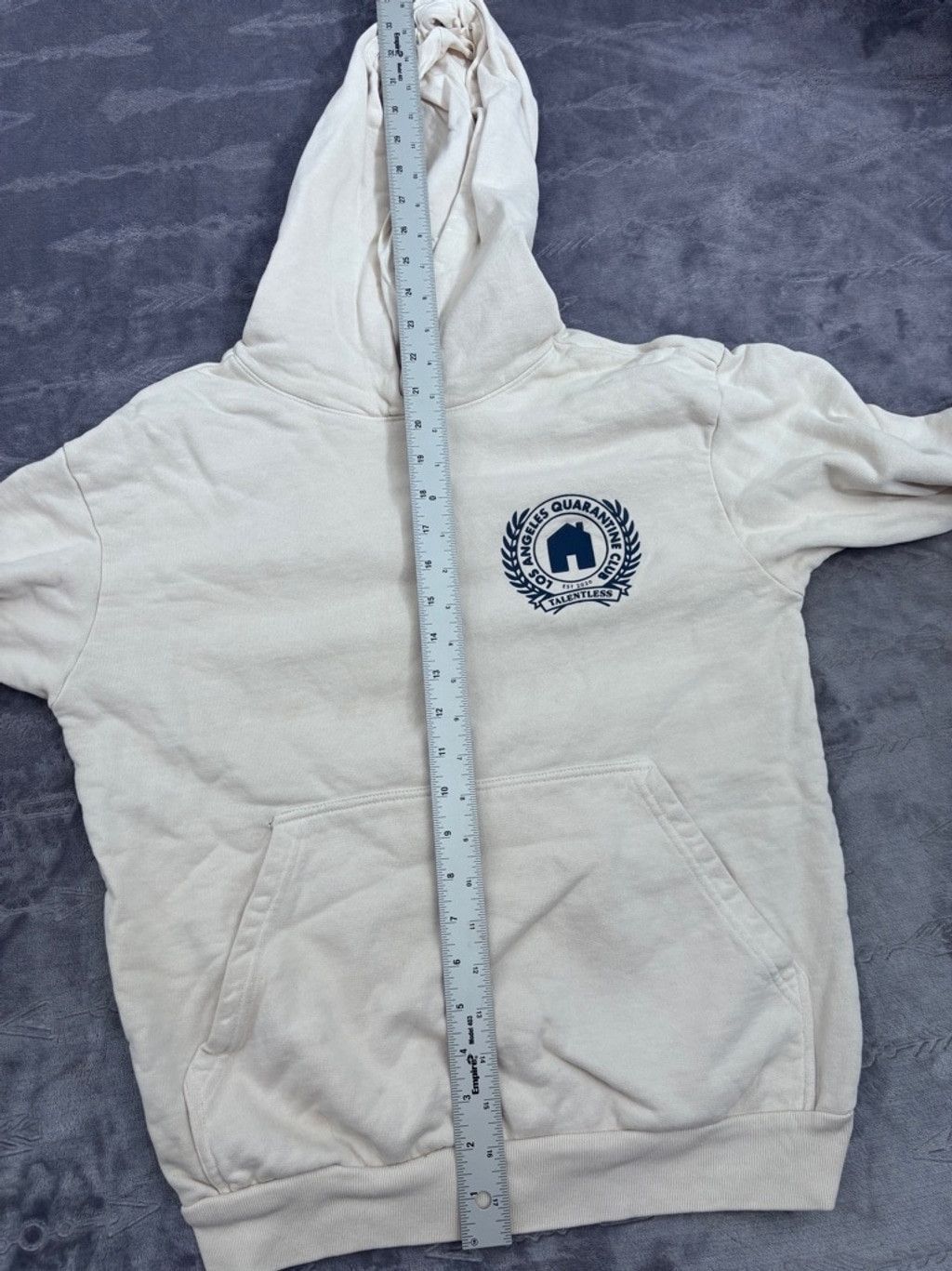 Talentless Men's Talentless LA, quarantine club Hoodie M Beige & Navy Size US L / EU 52-54 / 3 - 7 Thumbnail