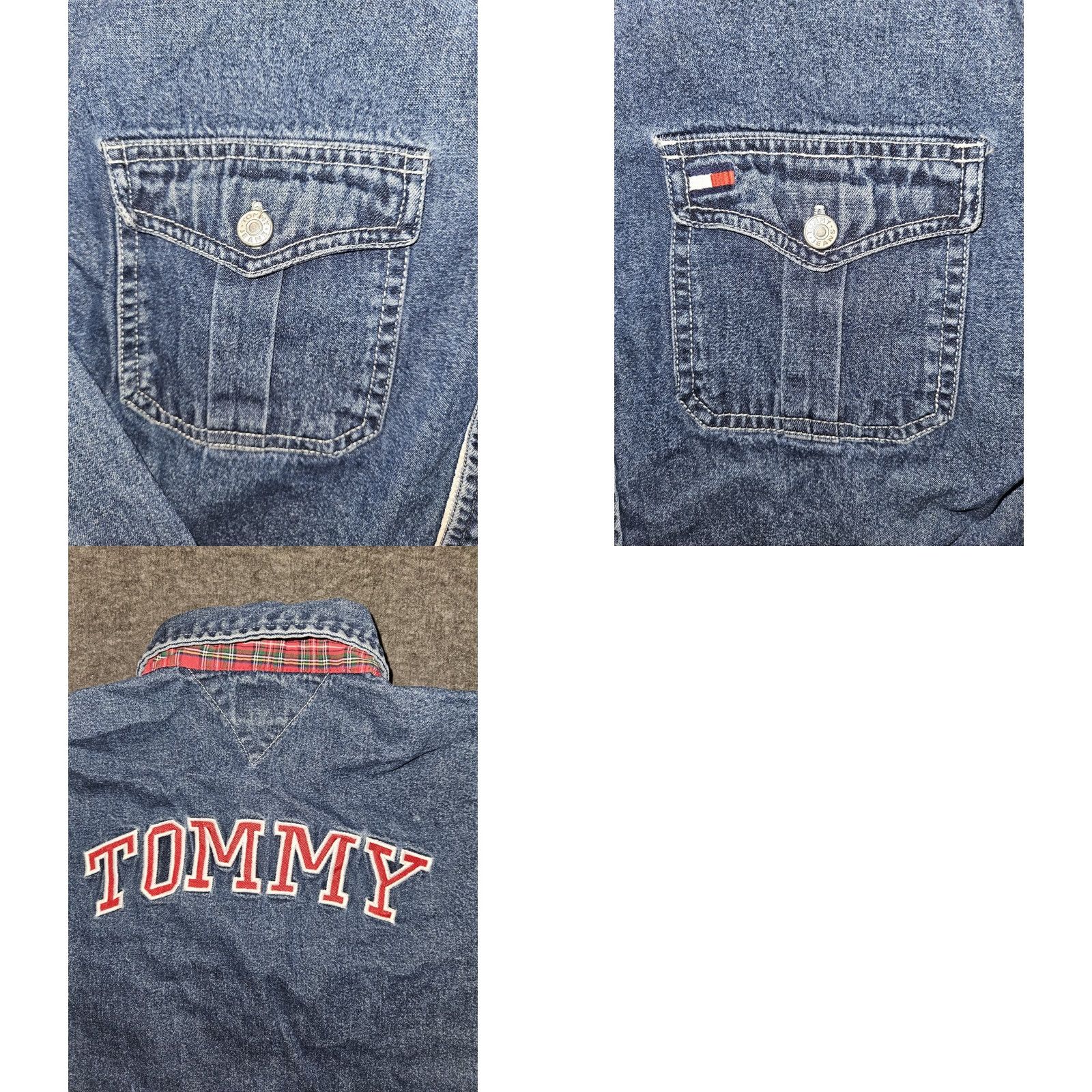 Tommy Hilfiger VINTAGE Tommy Hilfiger Denim Button Up Shirt Men L Blue 90s Preppy Logo Embroidered Pocket Slim Easy Care Button-Up Size US L / EU 52-54 / 3 - 8 Thumbnail