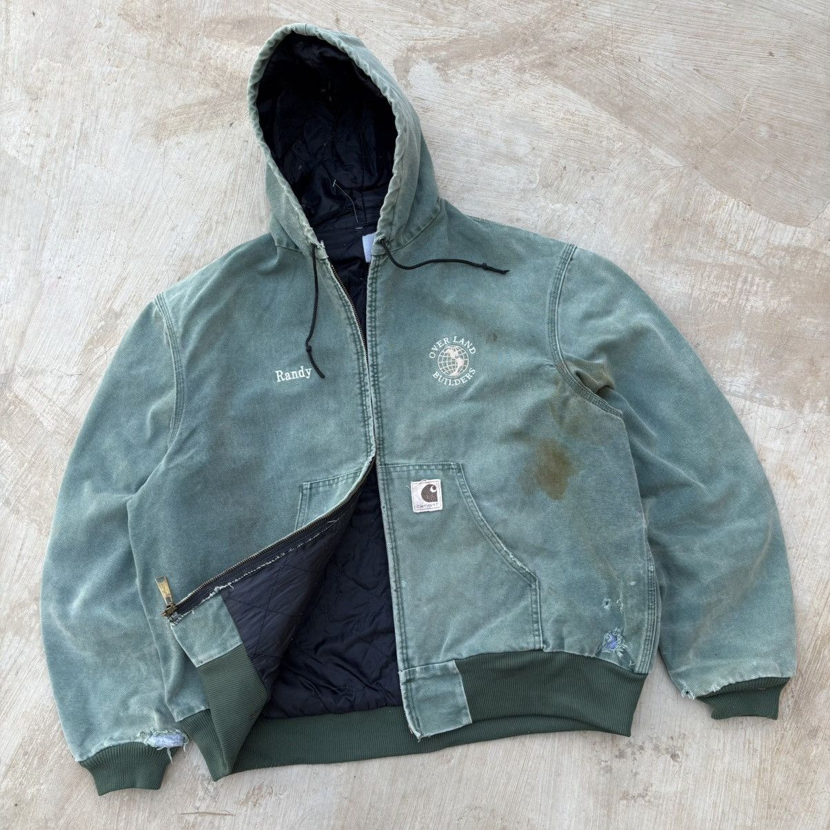 Carhartt Vintage 90s Sunfaded Carhartt Active Hooded Jacket Size US L / EU 52-54 / 3 - 2 Thumbnail
