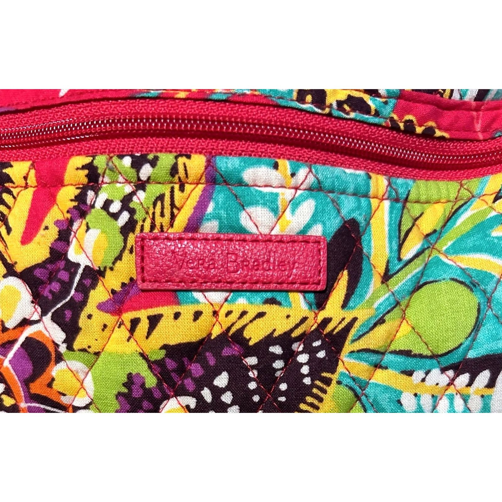 Vintage Vera Bradley Weekender Large Travel Duffel Bag Rumba Red Teal Floral Women's Luggage - Symphony In Hue Pattern Quilted Bag Size ONE SIZE - 4 Thumbnail
