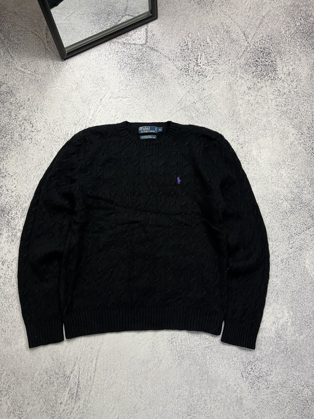 Polo Ralph Lauren Vintage 90’s Polo Ralph Lauren Wool Cable Knit Sweater Rare Size US XL / EU 56 / 4 - 1 Thumbnail