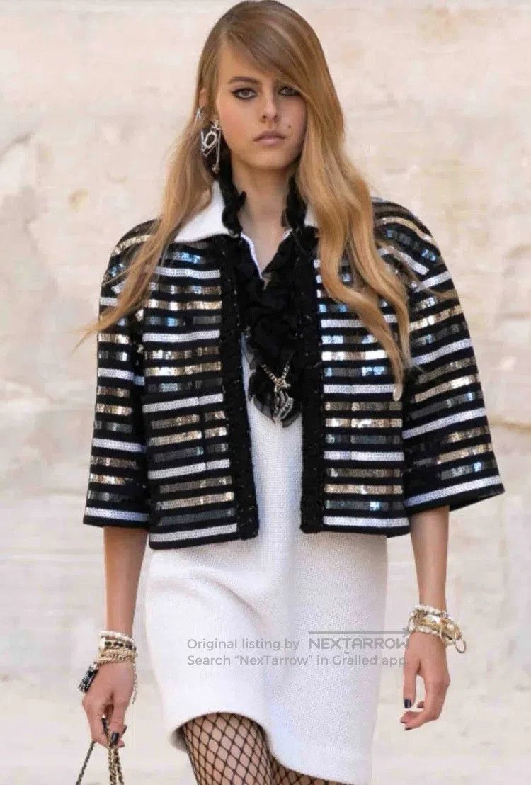 Chanel Chanel 22c black and white cc sequin striped jacket Size XS / US 0-2 / IT 36-38 - 9 Thumbnail