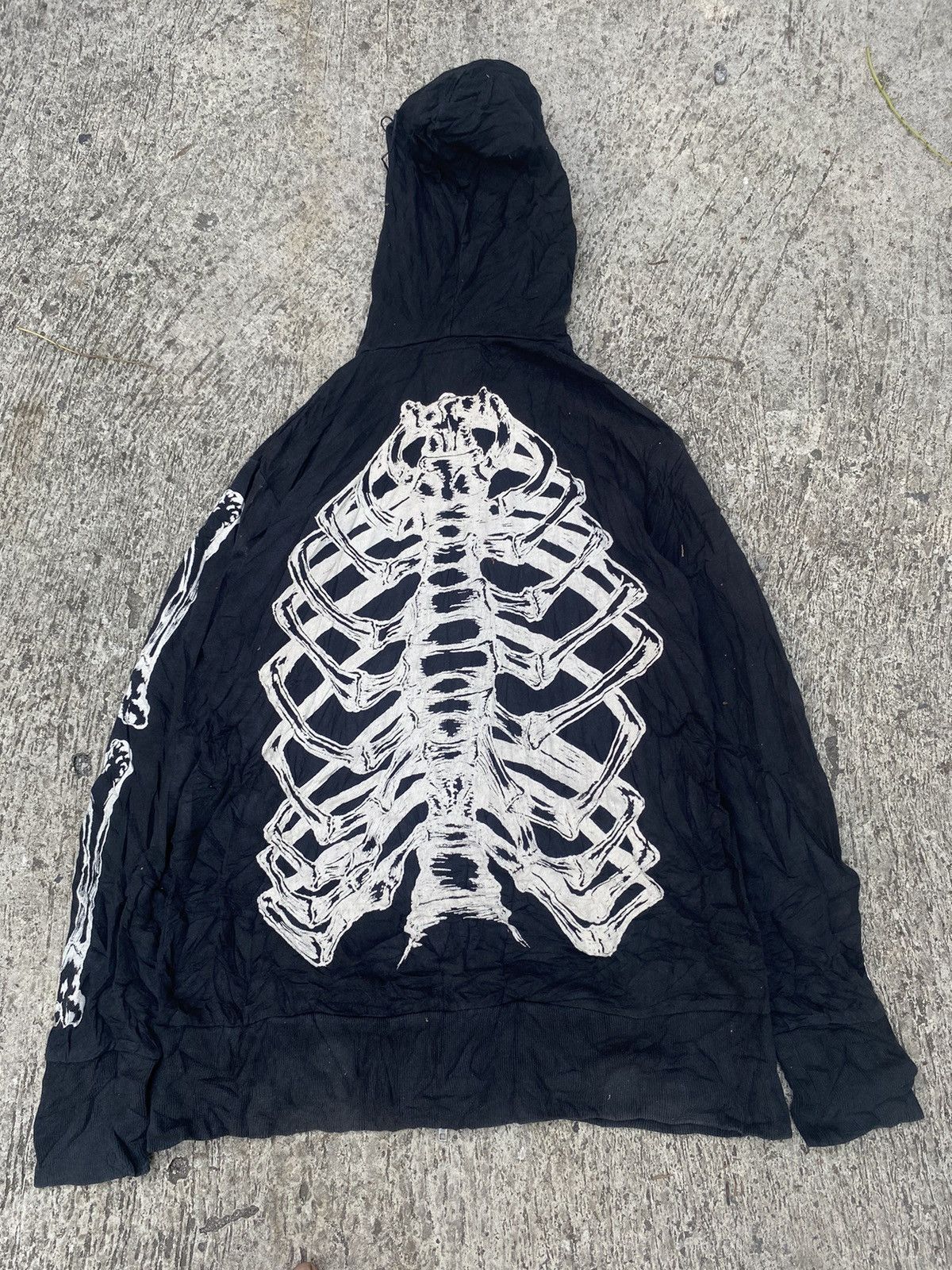 Japanese Brand Glad news sekeleton zip up hoodie Size US M / EU 48-50 / 2 - 4 Thumbnail