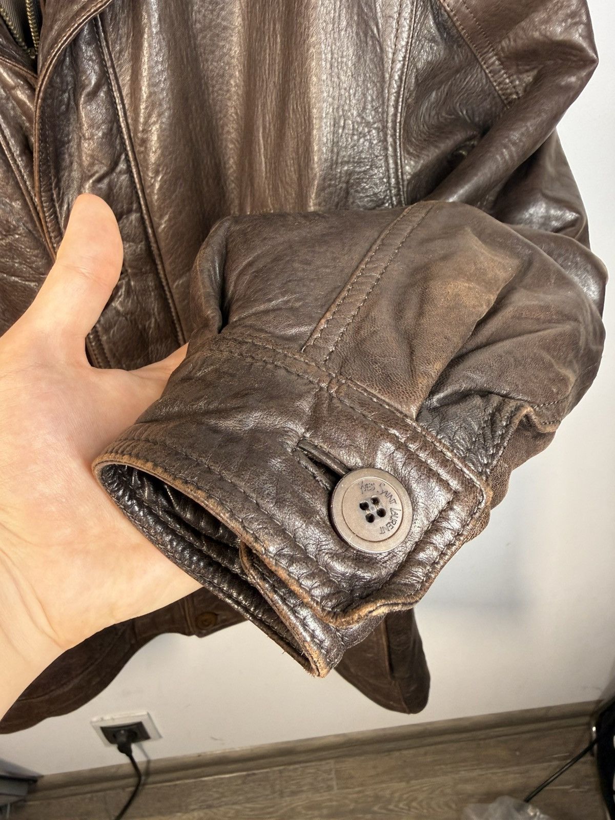 Yves Saint Laurent 90s Napa Leather YSL Jacket Soft Brown Warm Coat Long Size US L / EU 52-54 / 3 - 19 Thumbnail