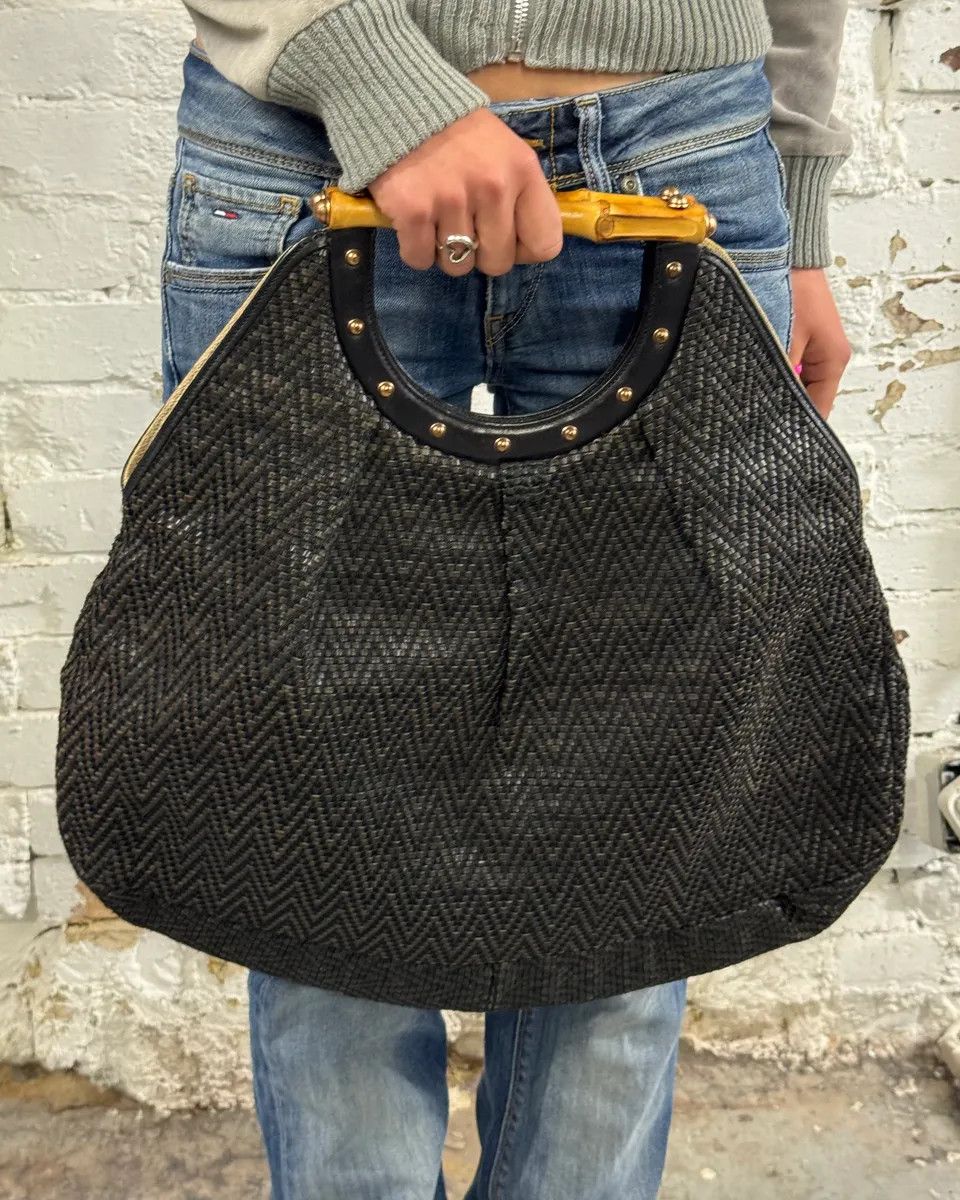 Gucci 2000s Gucci Black Bamboo Handle Hobo Bag Size ONE SIZE - 3 Thumbnail