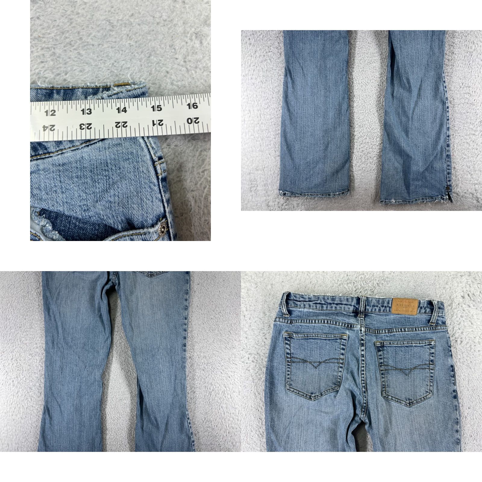 Vintage Maurices Jeans Womens 7 Blue Denim Flared Distressed 5-Pocket Cotton Blend Mid Rise 31 Inseam Size 28" / US 6 / IT 42 - 9 Thumbnail