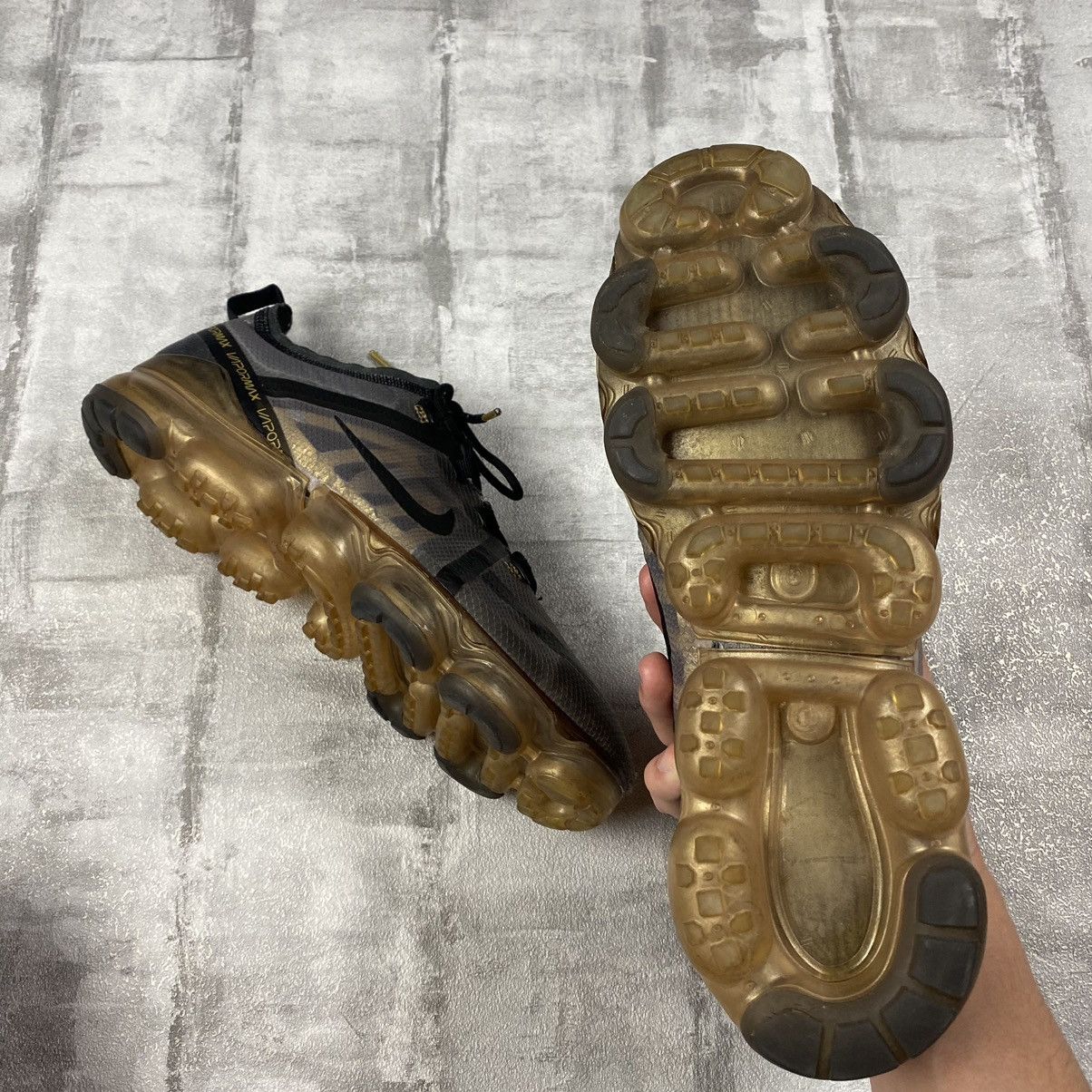 Nike Air Vapormax 2019 Black Gold Size