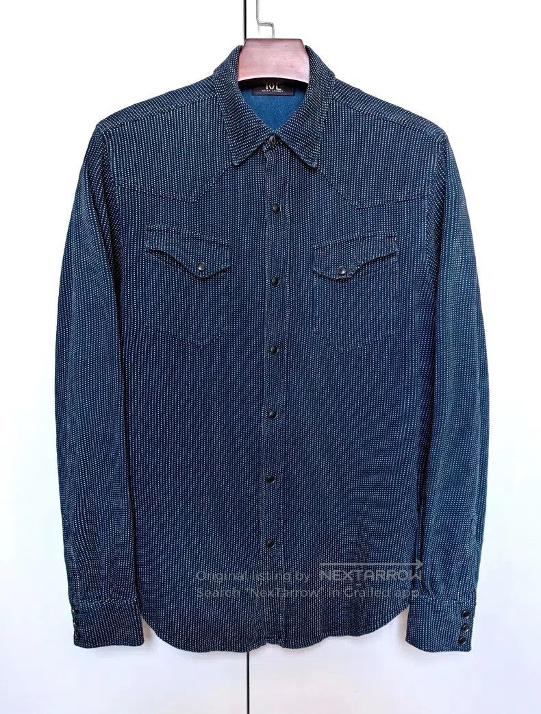 RRL Ralph Lauren RRL Ralph Lauren Blue dyed prickly Western shirt Size US M / EU 48-50 / 2 - 1 Thumbnail