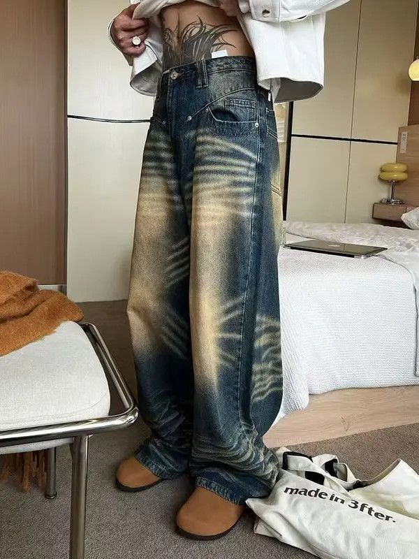 Japanese Brand Street washed vintage distressed straight jeans y2k Size US 32 / EU 48 - 8 Thumbnail