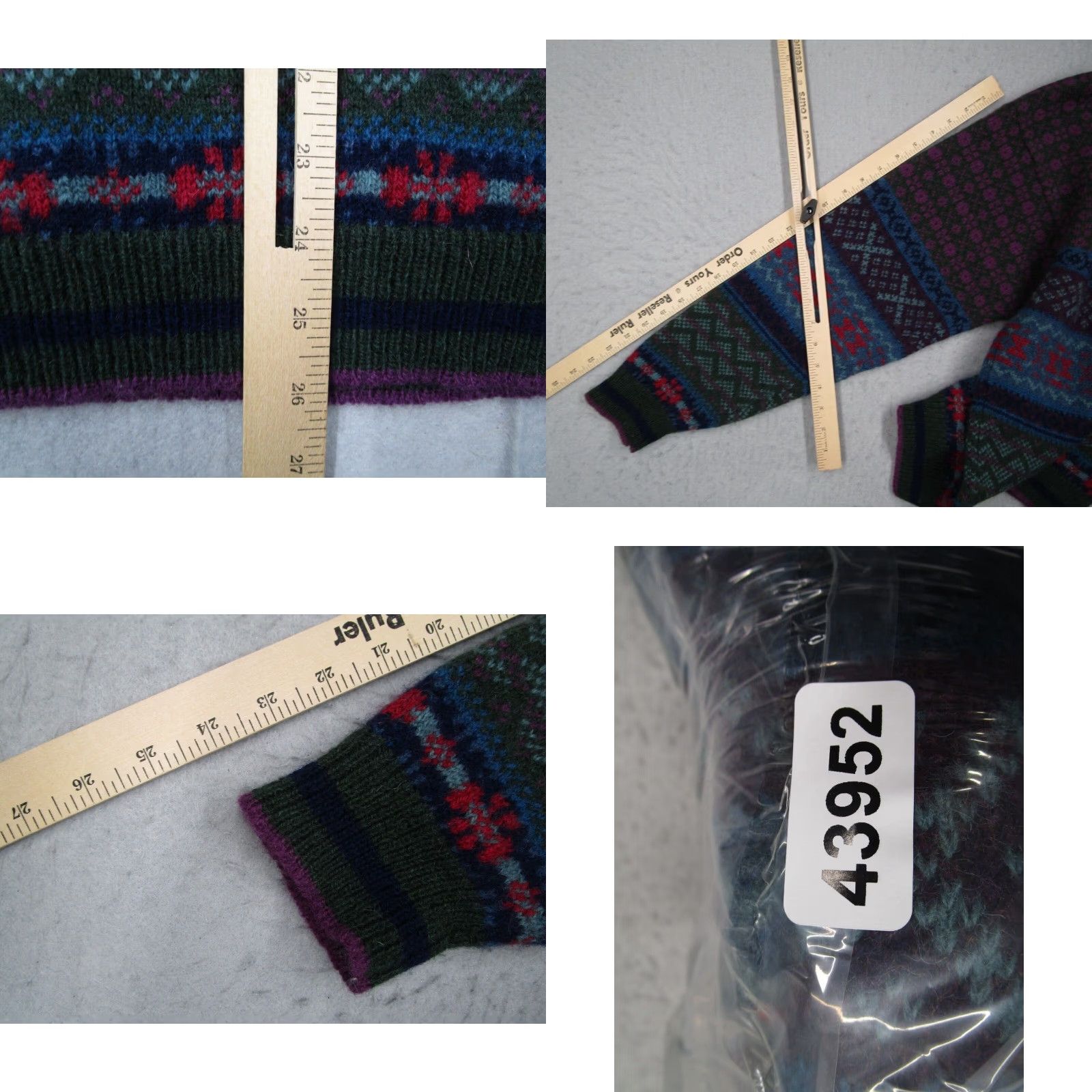 Vintage VINTAGE Woolrich Women's Medium Purple Fair Isle Mock Neck Wool Cable-Knit Sweater Size M / US 6-8 / IT 42-44 - 8 Thumbnail