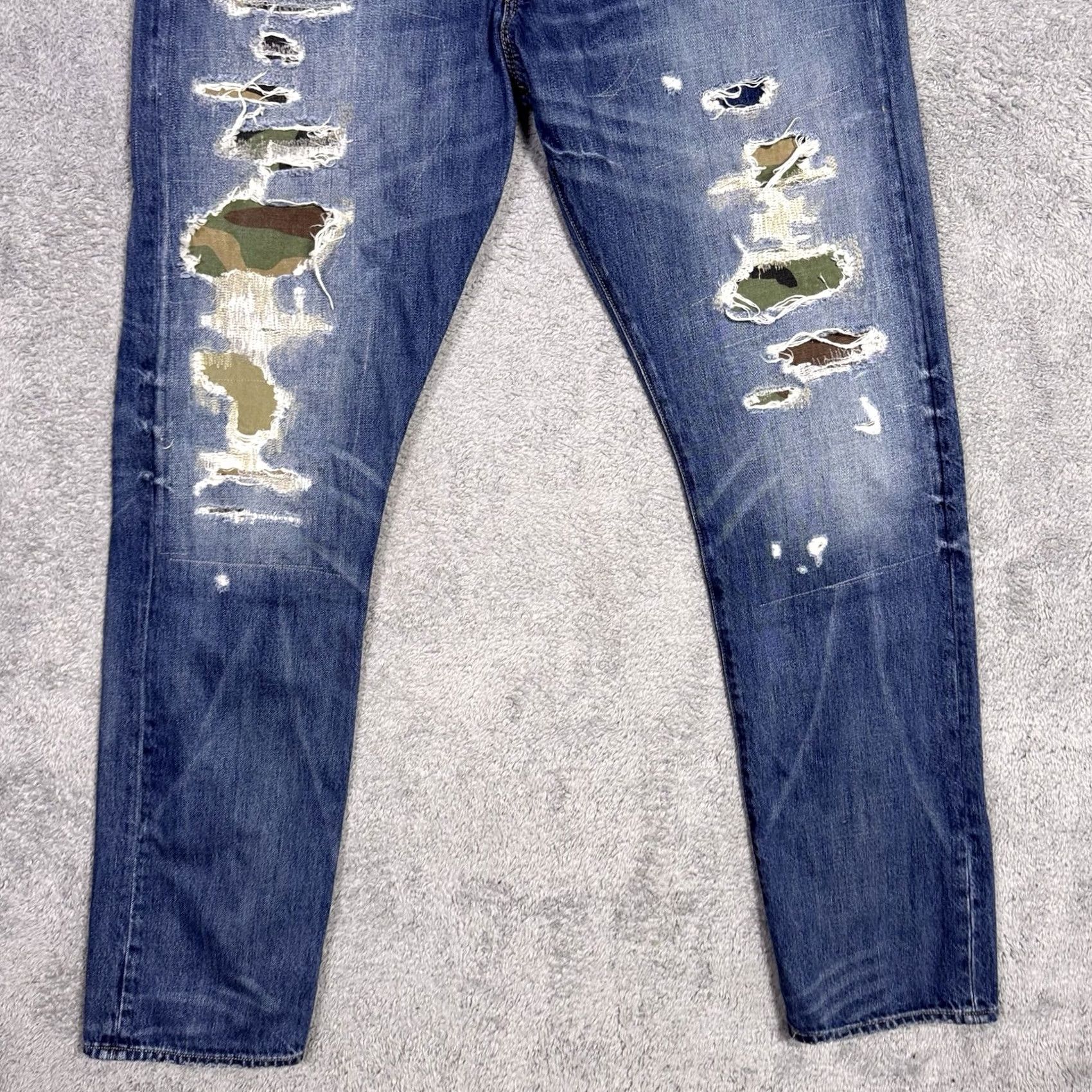 Polo Ralph Lauren Polo Ralph Lauren Jeans Mens 36x32 Sullivan Patchwork Camo Distressed Button Fly Size US M / EU 48-50 / 2 - 2 Thumbnail