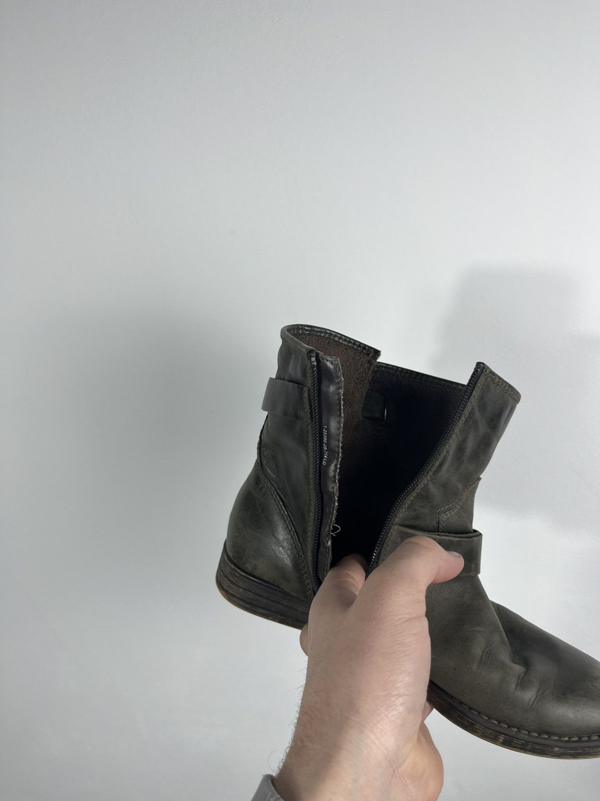 Other Distressed Leather Biker Ankle Boots Buckle Strap Zip EU 39 Size US 7 / IT 37 - 14 Thumbnail