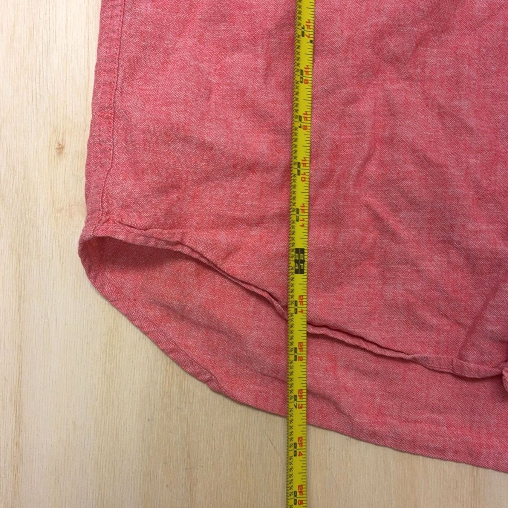 Old Navy Old Navy Shirt Mens Medium Red Linen Blend Short Sleeve Slim Button Up Casual Size US M / EU 48-50 / 2 - 4 Thumbnail