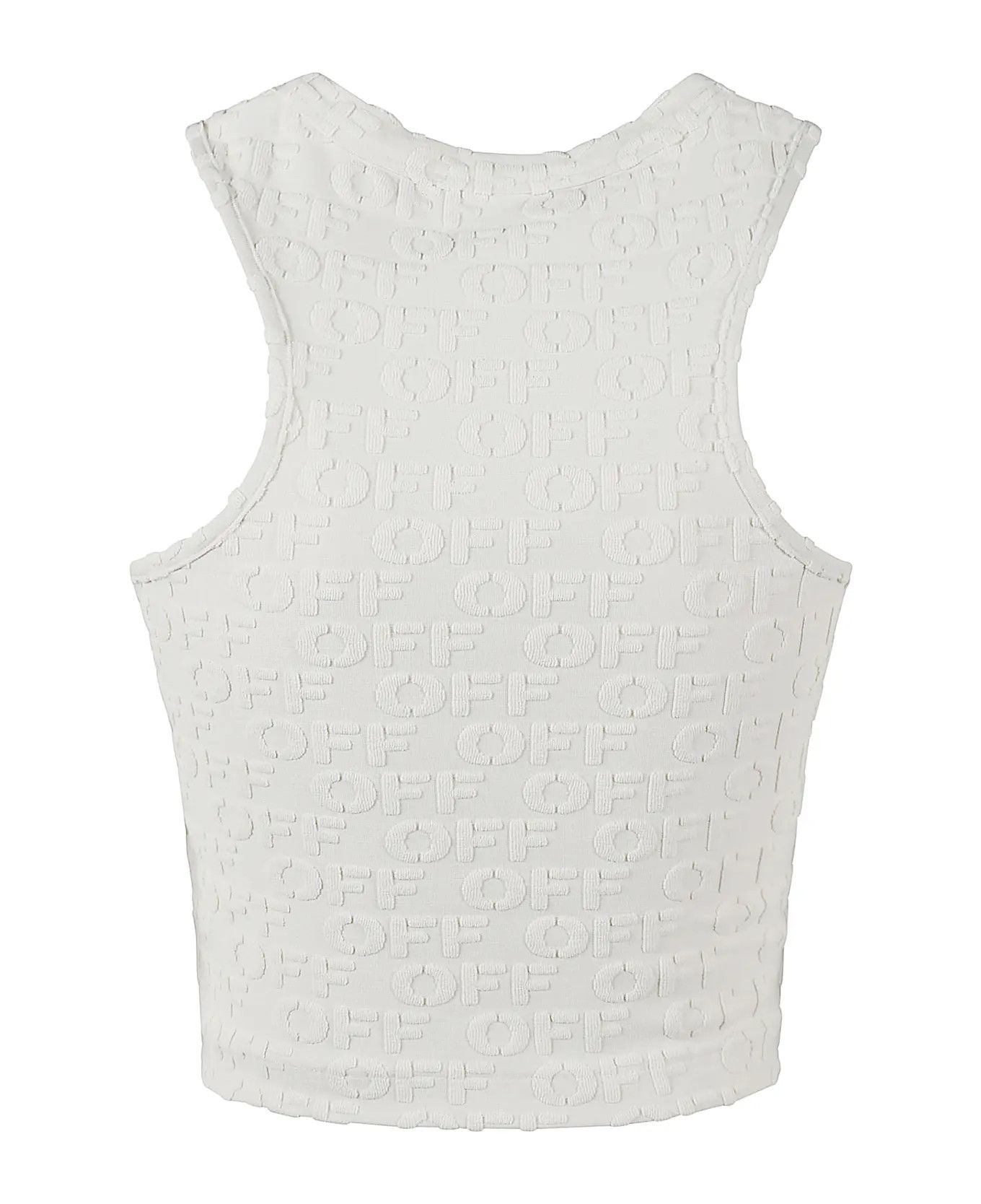 Off-White o1y1225 Logo Crop Top in White Size M / US 6-8 / IT 42-44 - 2 Thumbnail
