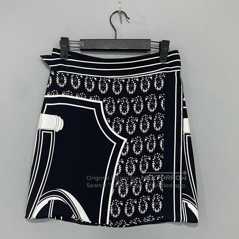 Hermes Hermes Patterned silk skirt Size 42" / US 20 - 1 Thumbnail