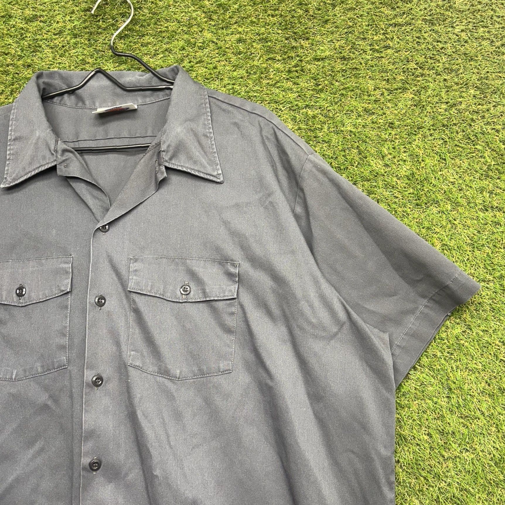 Dickies Dickies Flex Button Up Shirt Mens 3XL Short Sleeve Grey Solid Workwear Mechanic Size US XXL / EU 58 / 5 - 5 Thumbnail