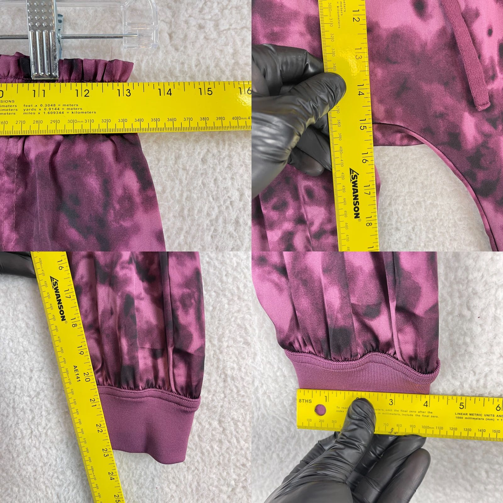 Vintage Out from Under Purple Satin Hansel Tie-Dye Jogger Pants Womens Small Pull On Size 28" / US 6 / IT 42 - 8 Thumbnail
