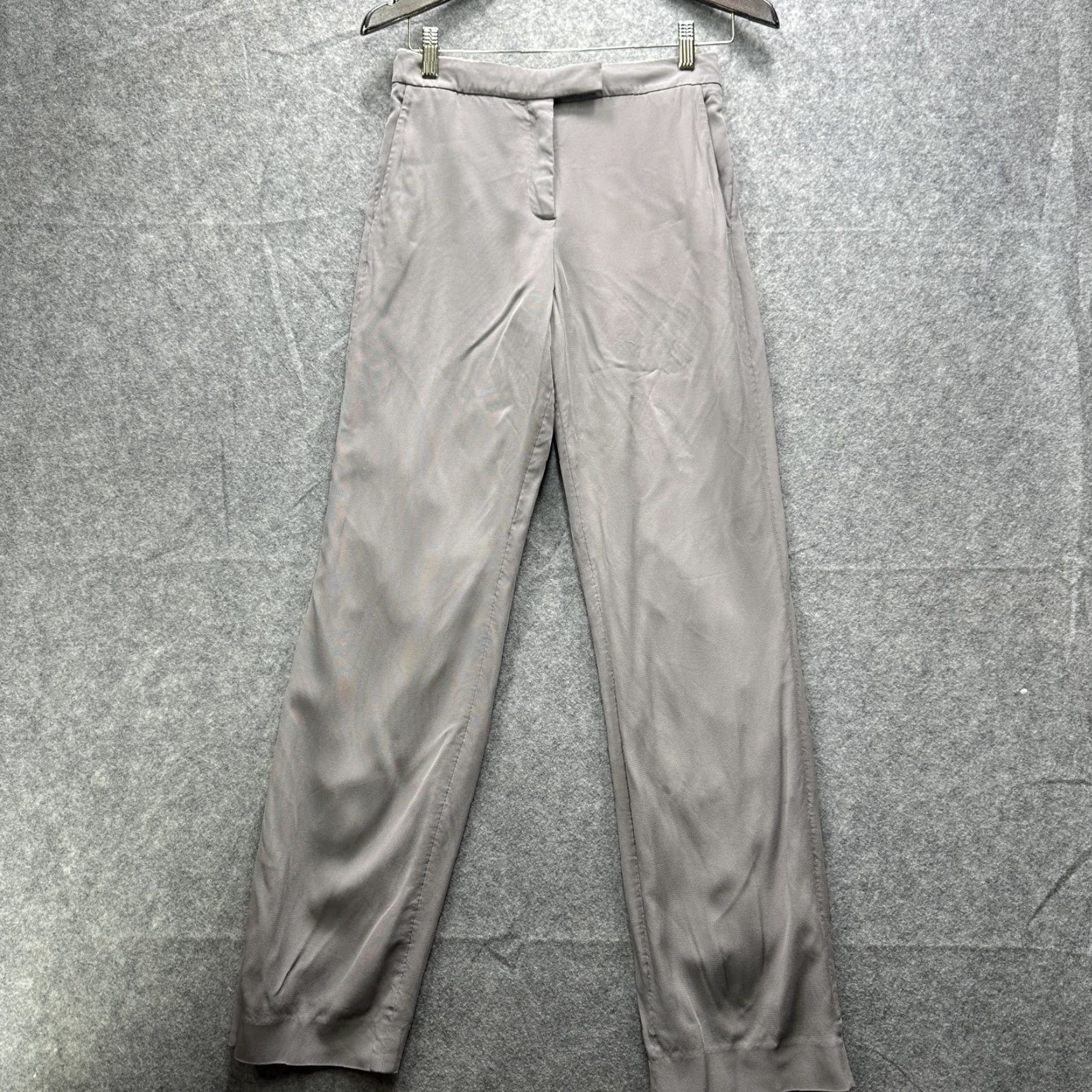 Reiss Reiss Karmine Pants Womens 2 Gray Straight Leg Dress Trousers Lined Stretch Size 26" / US 2 / IT 38 - 2 Thumbnail