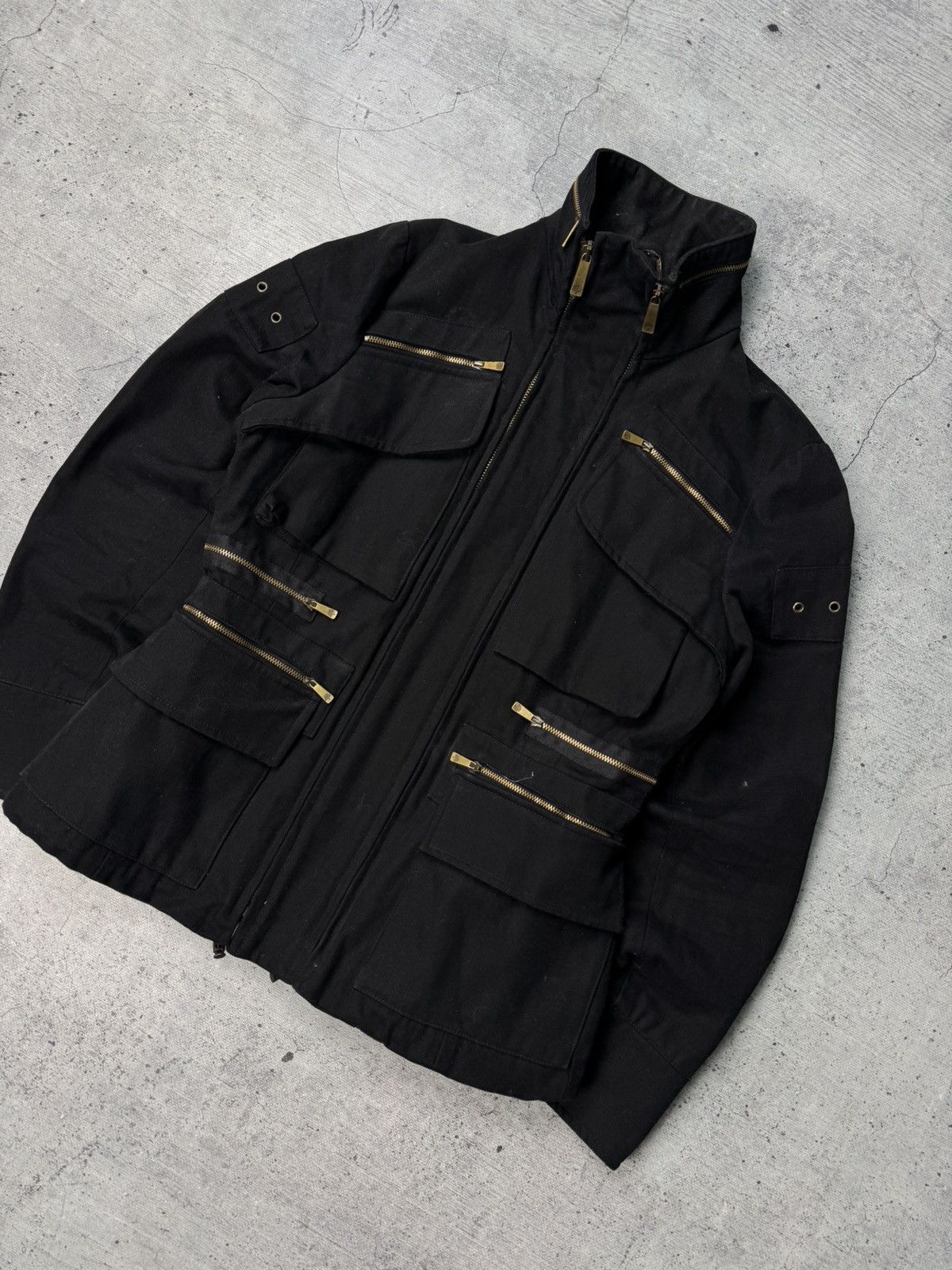 Mulberry Vintage 90’s Mulberry Multi Pocket Rick Owens Style Jacket Size L / US 10 / IT 46 - 4 Thumbnail