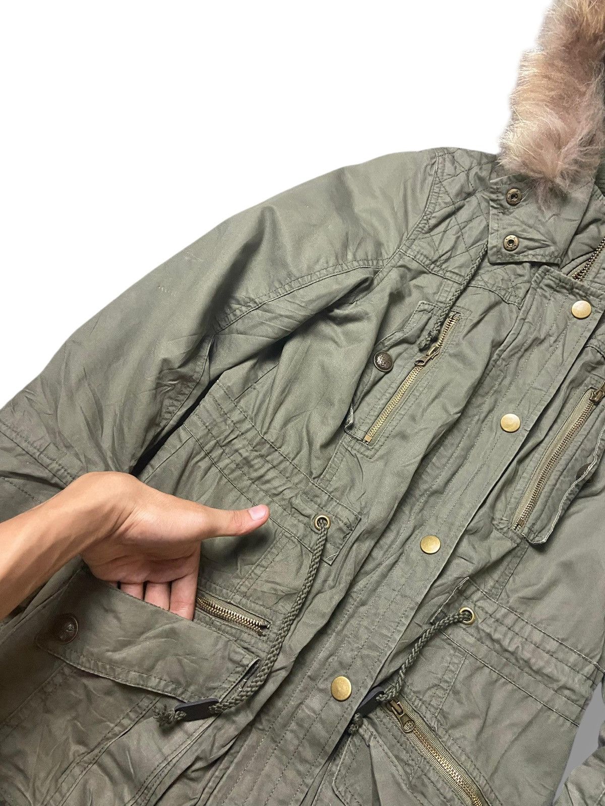 Japanese Brand × Seditionaries × Vintage BODY DESSERT Utility Pocket Fur Lining Hooded Jacket (118) Size US XXS / EU 40 - 6 Thumbnail