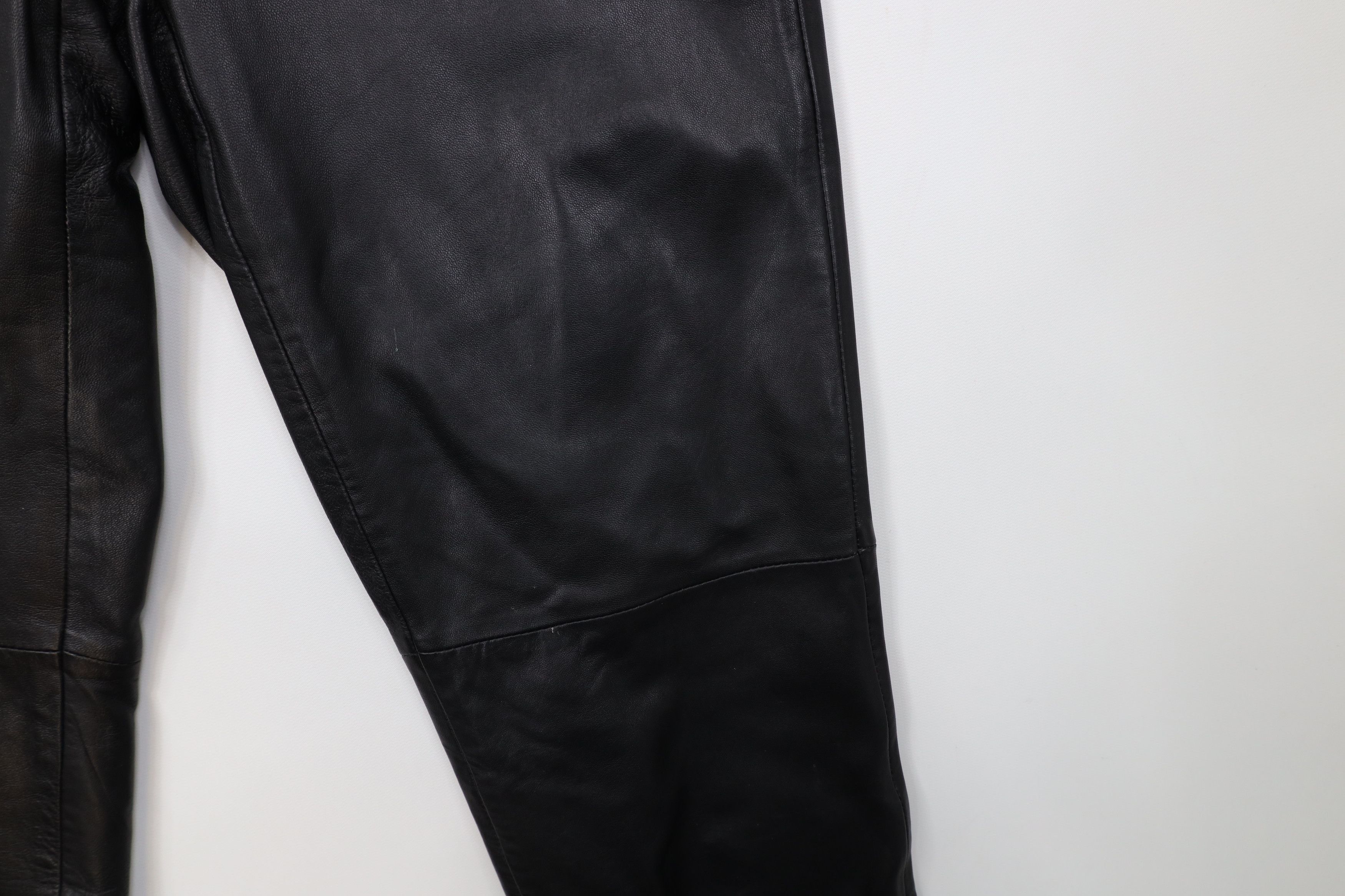 Vintage Vintage 90s Streetwear Straight Leg Leather Pants Black Size 26" / US 2 / IT 38 - 5 Thumbnail