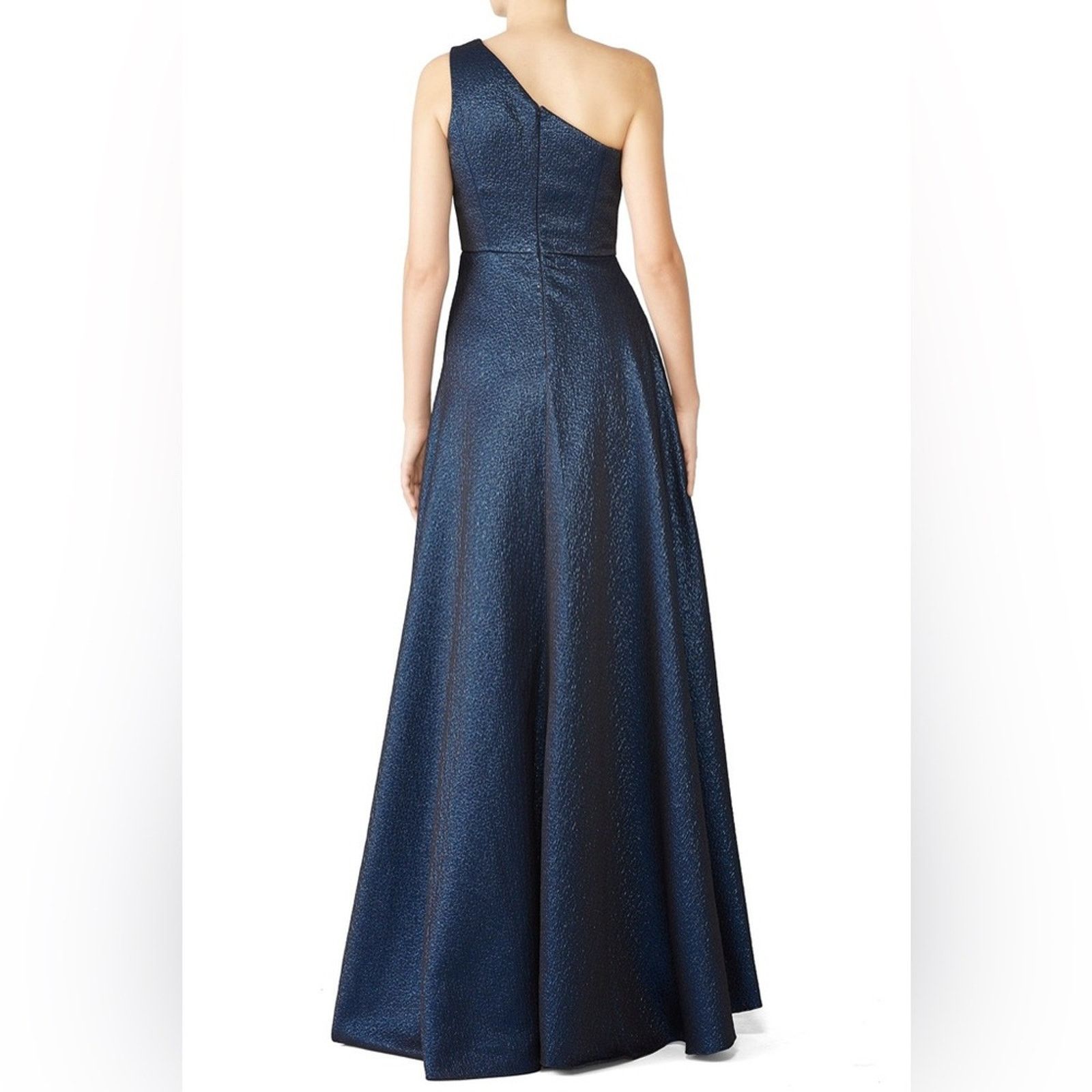 Monique Lhuillier MONIQUE LHUILLIER Navy Gown One Shoulder High Low Size 4 Size S / US 4 / IT 40 - 2 Thumbnail