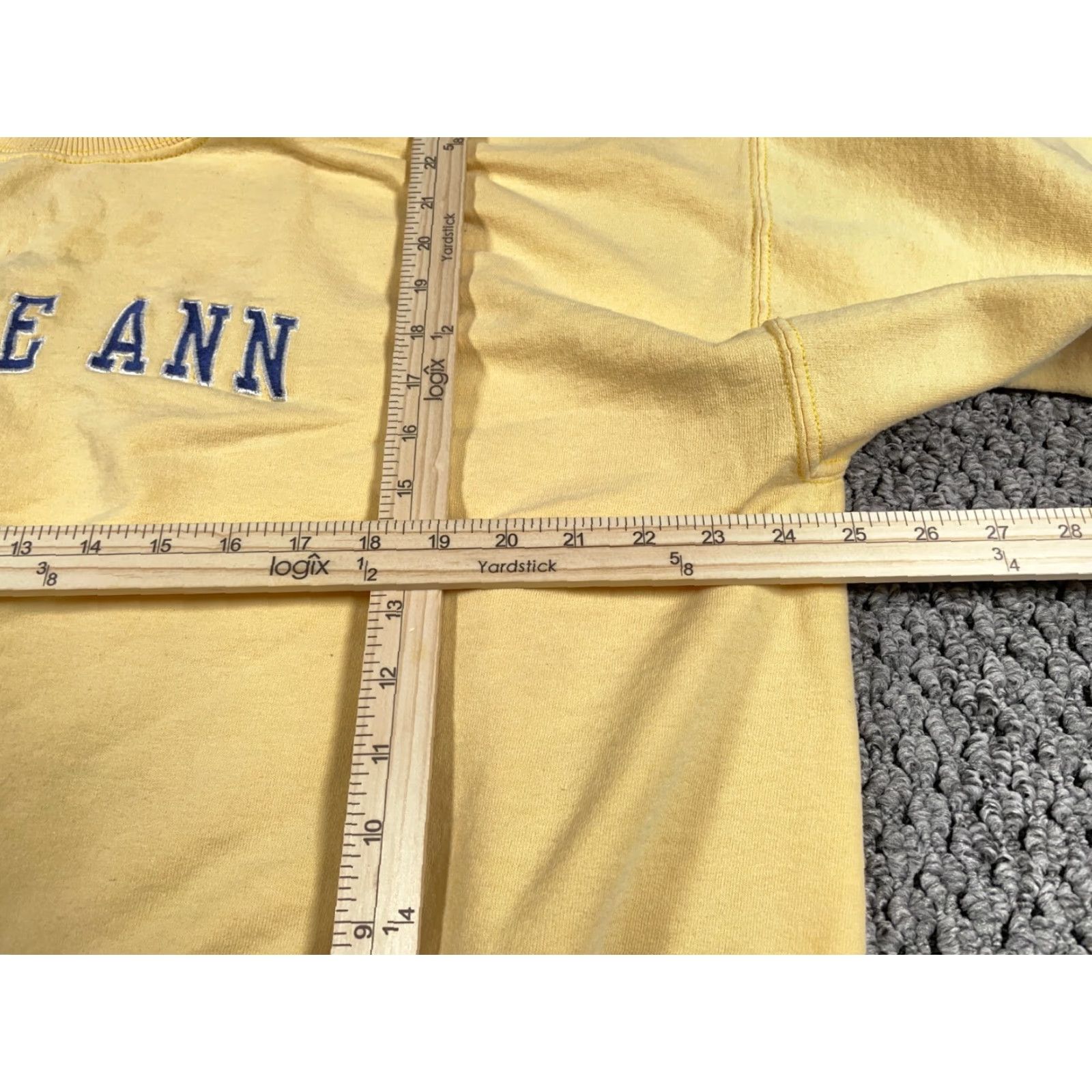 Gildan VINTAGE Gildan Sweatshirt Adult XL Yellow Embroidered Lake Ann Michigan 90s Retro Heavyweight Crewneck Men Size US XL / EU 56 / 4 - 5 Thumbnail