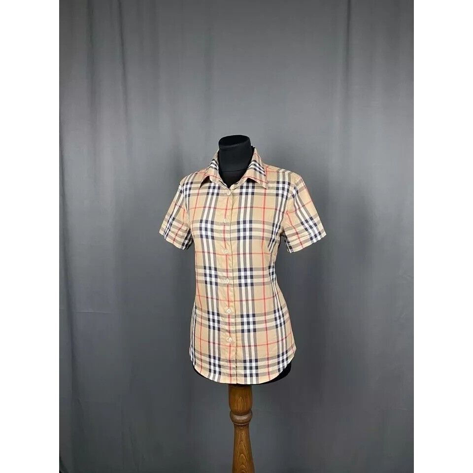 Burberry Burberry Nova Check Women's Beige Shortsleeve Shirt Size S Size S / US 4 / IT 40 - 6 Thumbnail