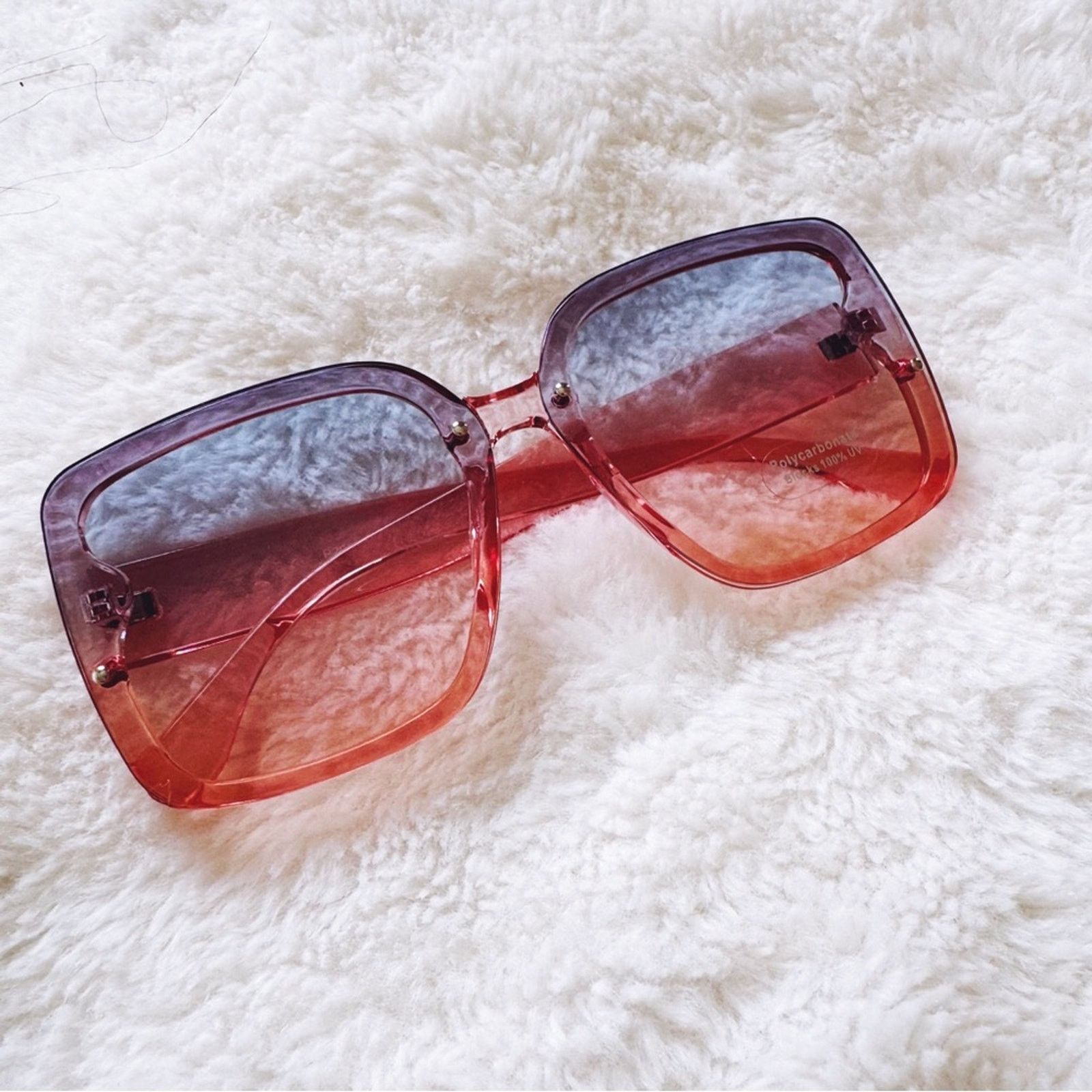 Other Abby Clear Blue & Pink Square Frame Sunglasses Size ONE SIZE - 2 Thumbnail