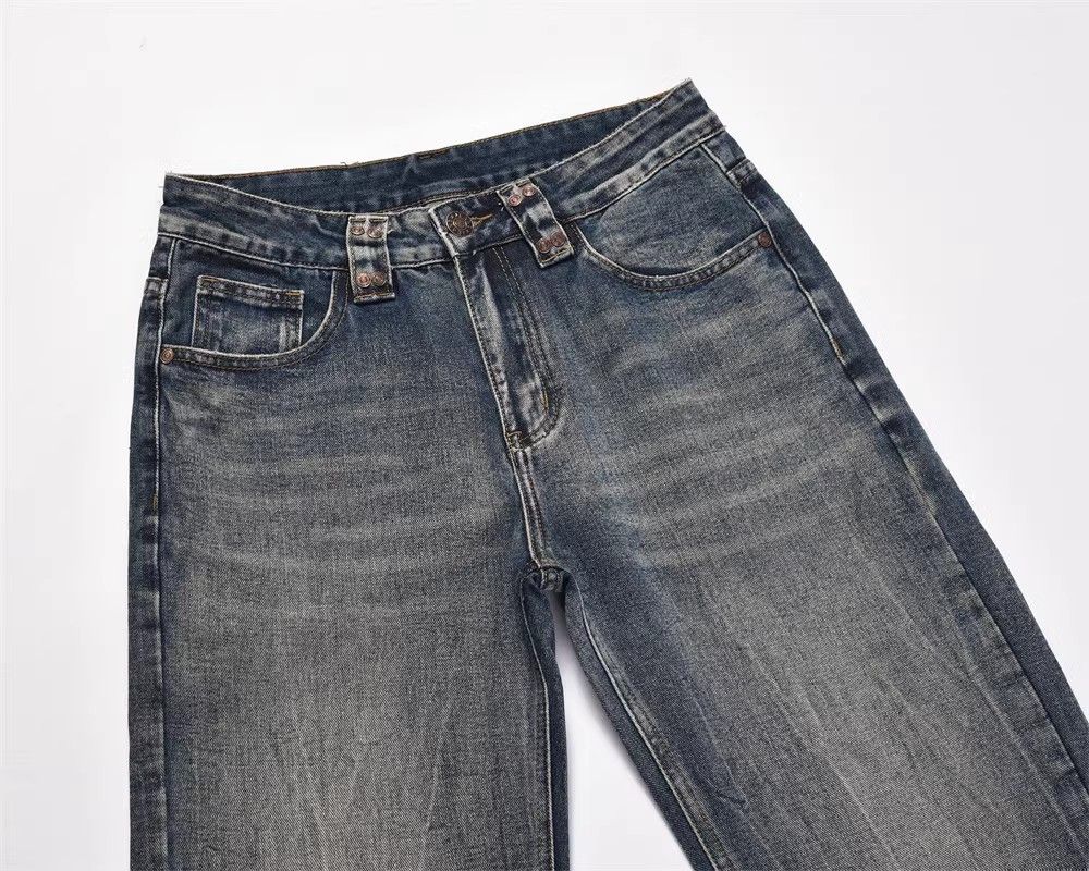 Japanese Brand × Jean Washed loose casual distressed wide-leg jeans for men Size US 32 / EU 48 - 3 Thumbnail