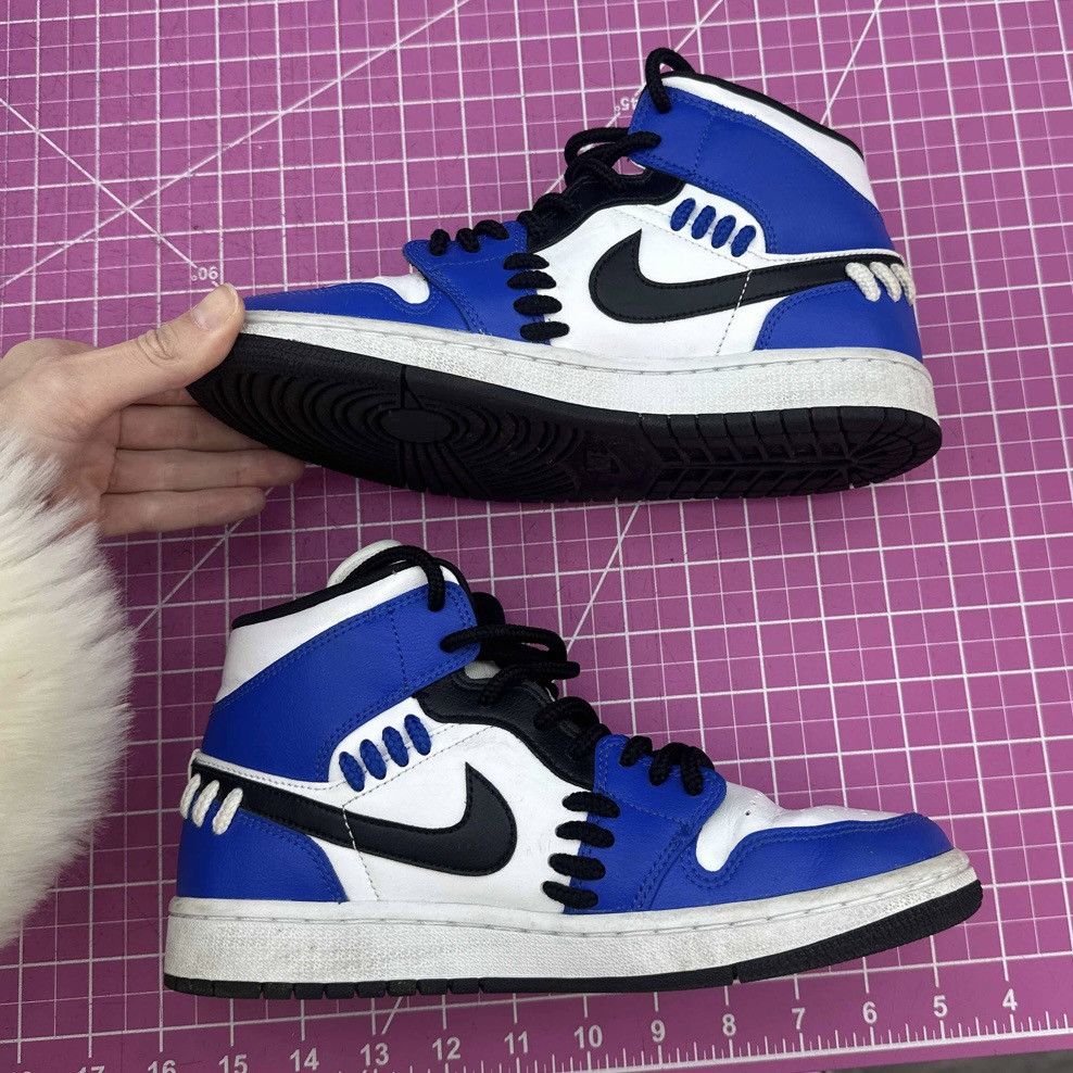 Jordan Brand Air Jordan 1 Mid Womens 7.5 Sisterhood Black Blue White Size US 7.5 / IT 37.5 - 2 Thumbnail